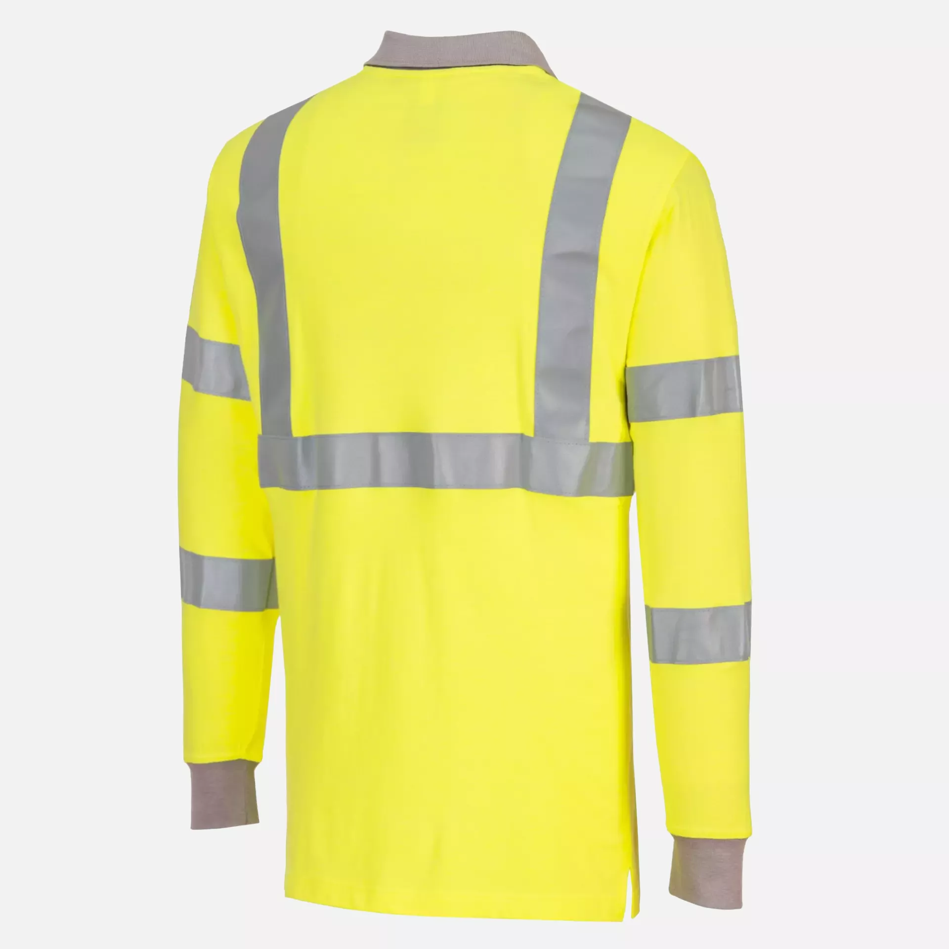 Portwest FR77YER, Modaflame Knit Hi-Vis Anti-Static FR Long Sleeve Polo Shirt, Yellow, image 4