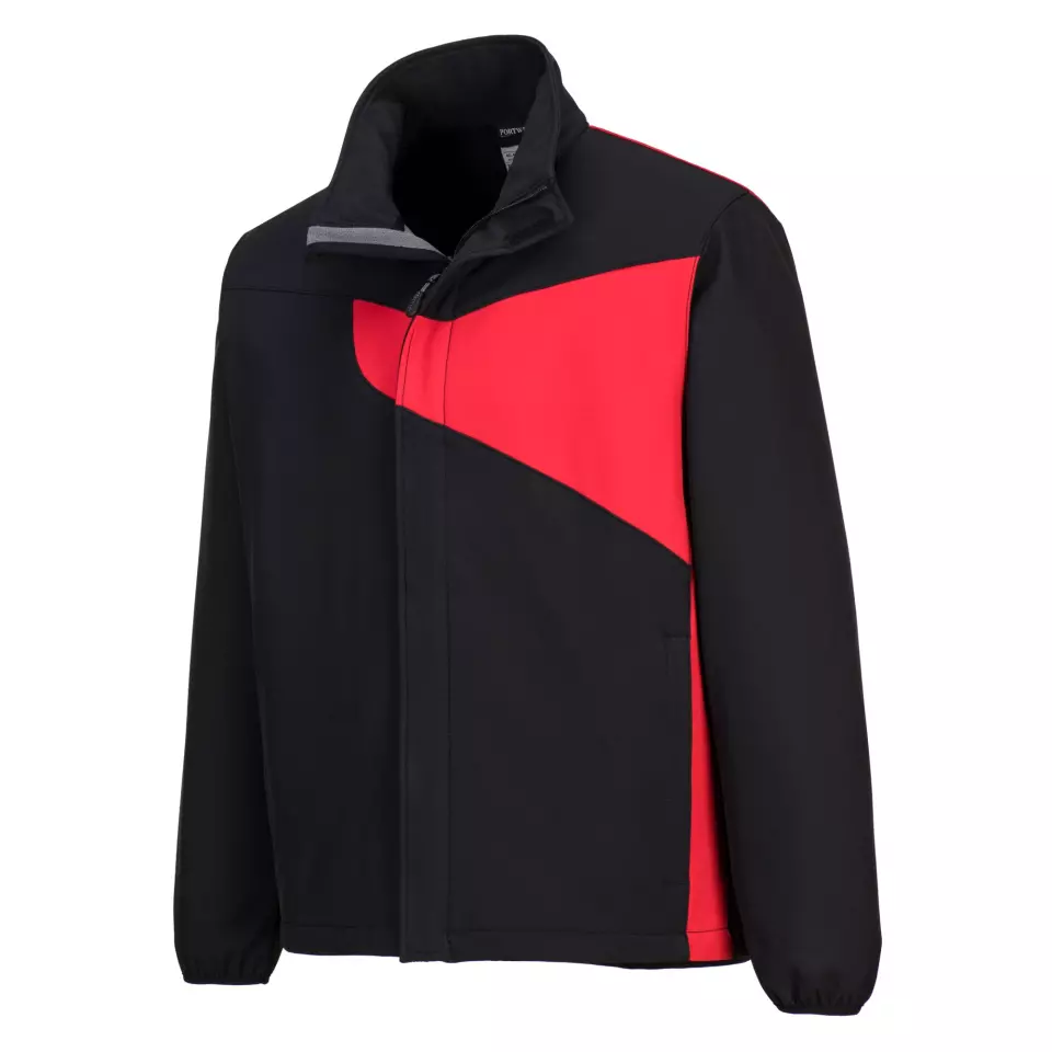 Portwest PW271BDR, PW2 Softshell (2L), Black/Red, image 4, gallery thumbnail