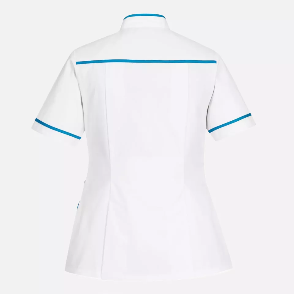 Portwest LW22WAR, Medical Maternity Tunic, White/Aqua, image 2, gallery thumbnail