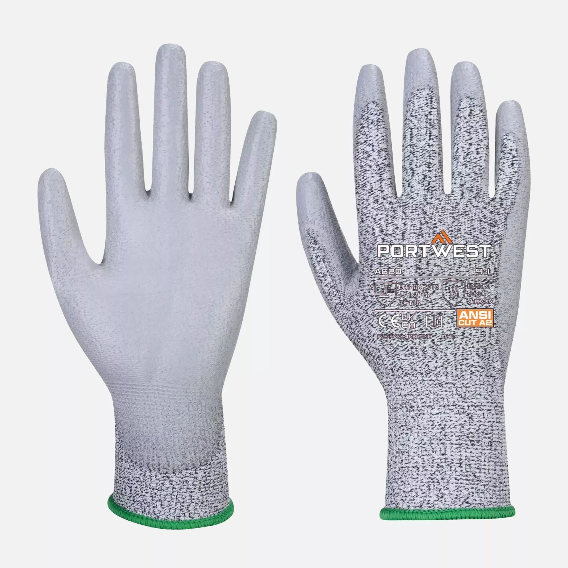 Portwest A620GRR, Cut B13 PU Glove, Grey, image 3