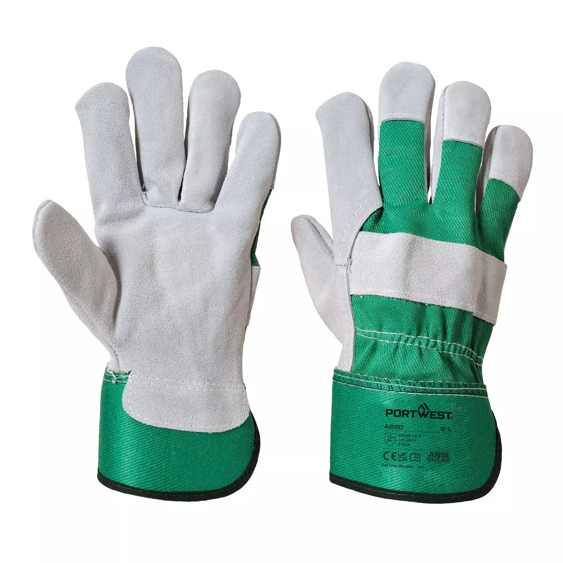 Portwest A220GNR, Premium Chrome Rigger Glove, Green, image 3