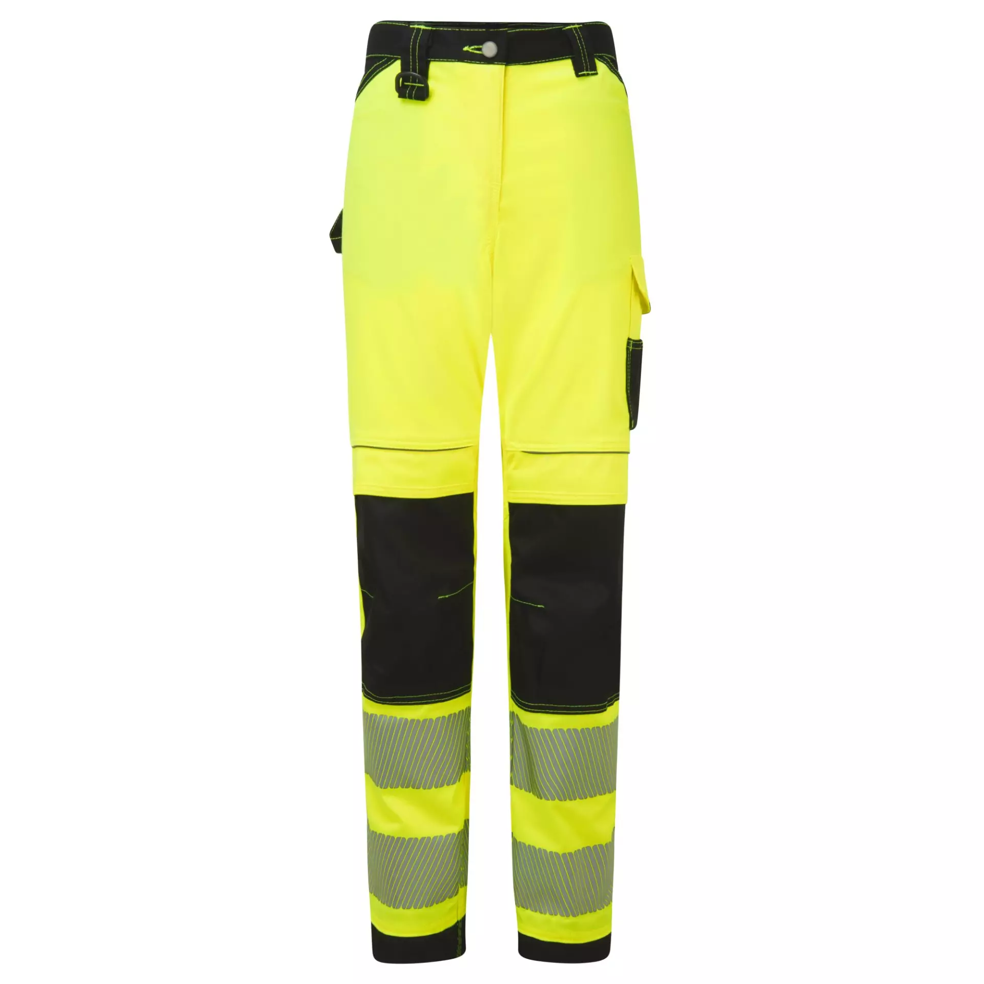 Portwest PW385YBR, PW3 Hi-Vis Women's Stretch Work Trousers, Yellow/Black, image 1
