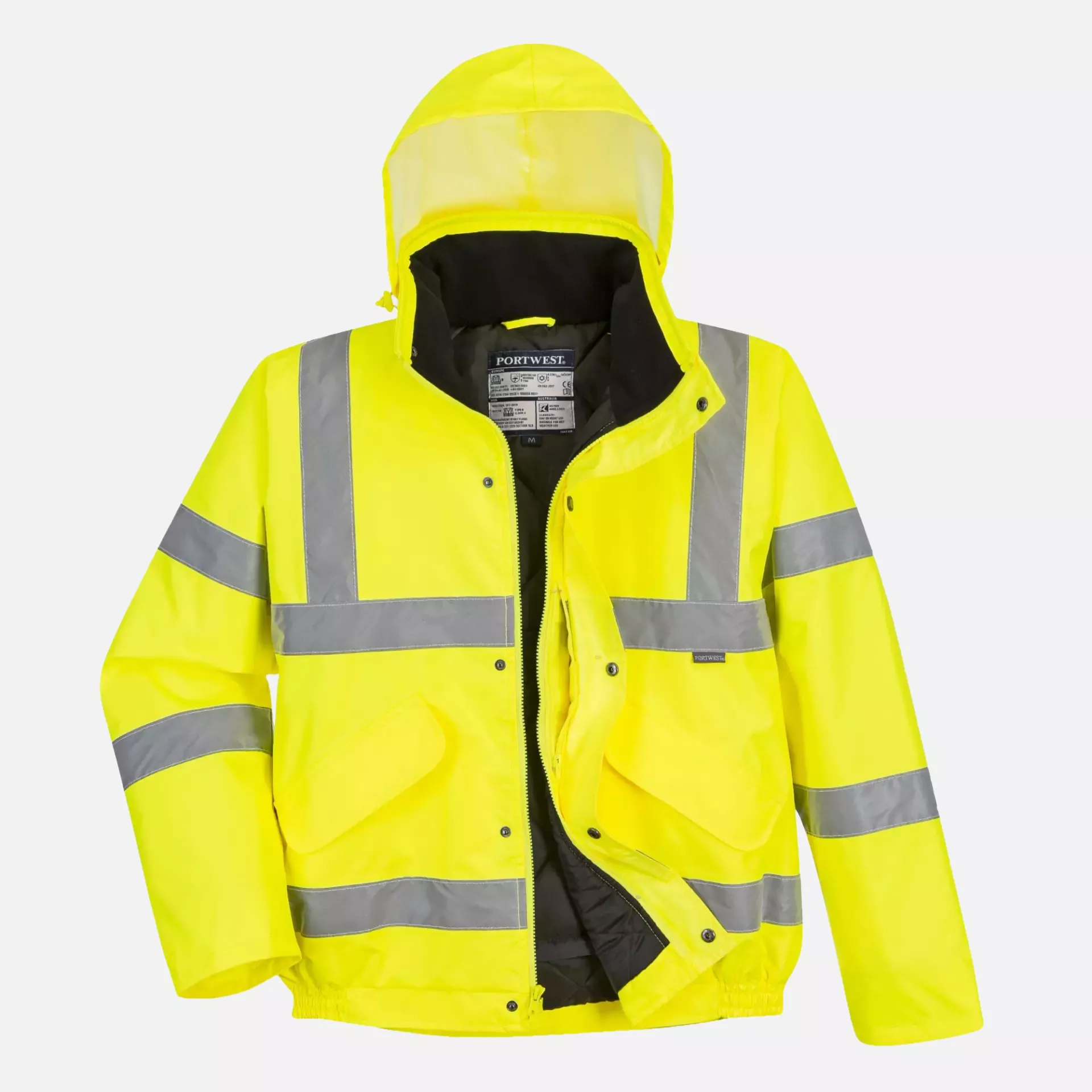 Portwest S463YER, Hi-Vis Winter Bomber Jacket, Yellow, image 2