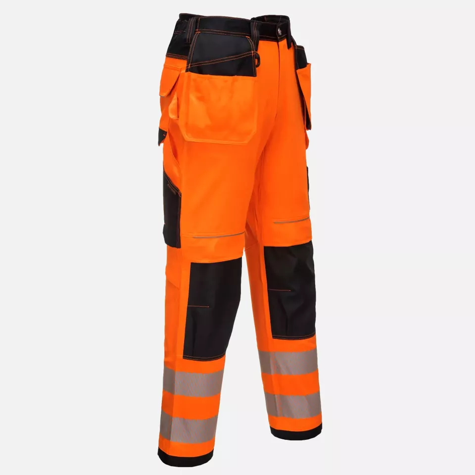 Portwest T501OBS, PW3 Hi-Vis Arbeitshose mit Holstertaschen, Orange/Schwarz Kurz, image 4, gallery thumbnail