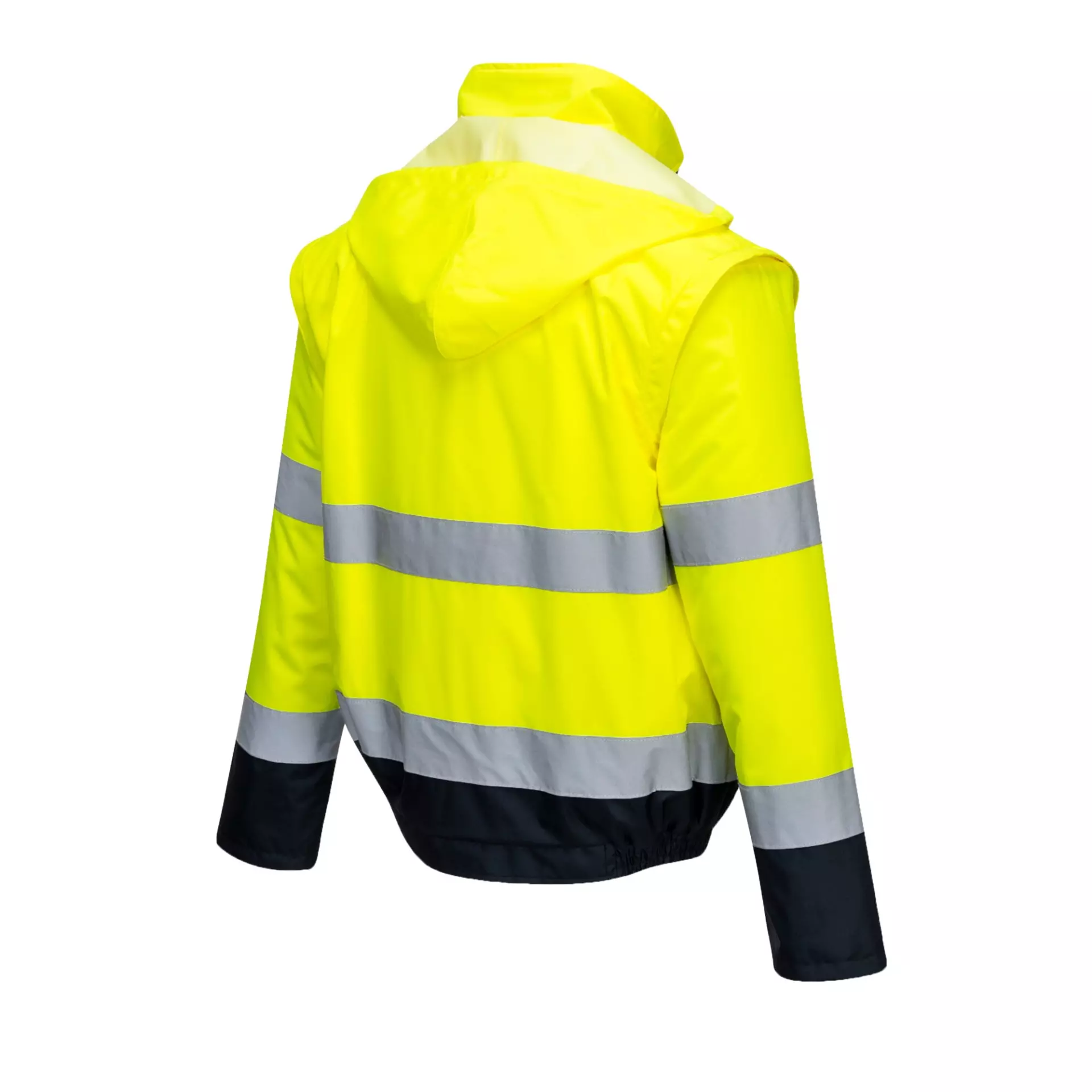 Portwest C464YNR, Hi-Vis 2-in-1 Contrast Essential Lite Bomber Jacket, Yellow/Navy, image 5