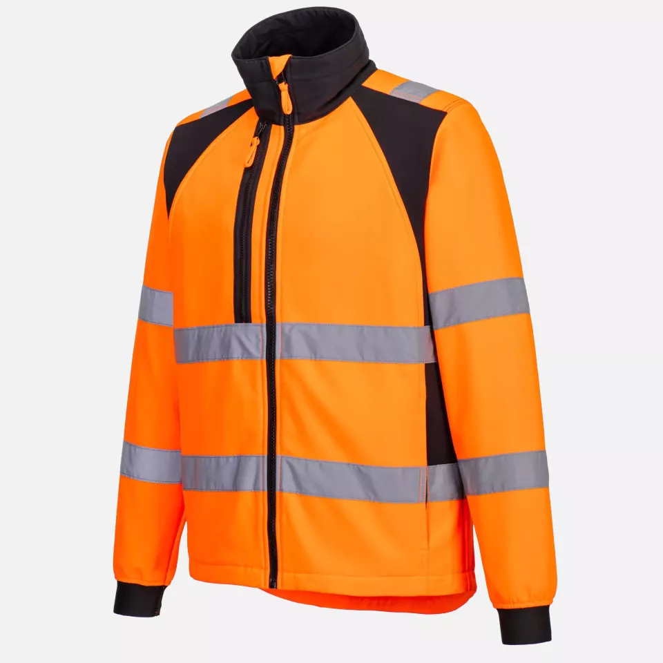 Portwest CD875OBR, WX2 Eco Hi-Vis Softshell (2L), Orange/Black, image 5, gallery thumbnail