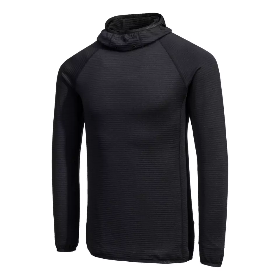 Portwest B191BKR, Waffle Fleece Hooded Baselayer, Black, image 5, gallery thumbnail