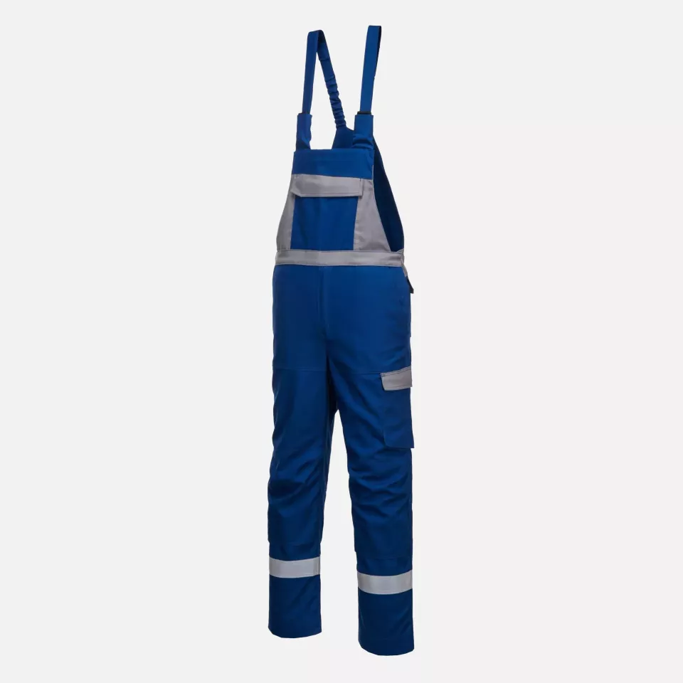 Portwest FR07RBR, Bizflame Industry Two Tone Bib and Brace, Royal Blue, image 2, gallery thumbnail