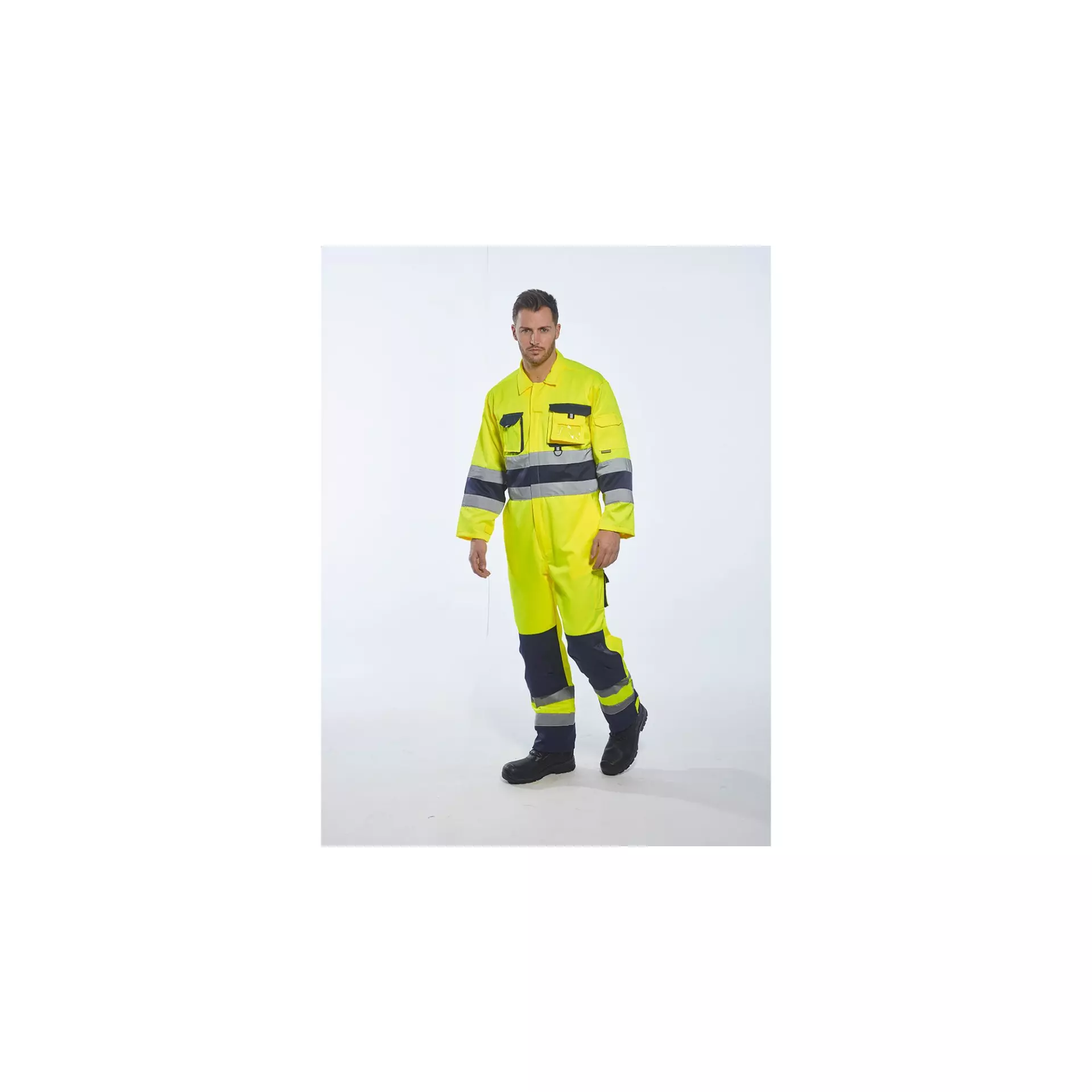 Portwest TX55YNR, Nantes Hi-Vis Contrast Work Coverall, Yellow/Navy, image 7