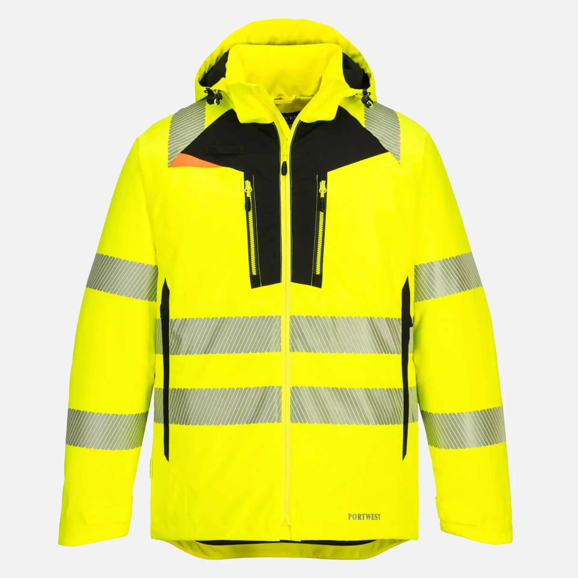 Portwest DX461YBR, DX4 Hi-Vis Winter Jacket, Yellow/Black, image 1