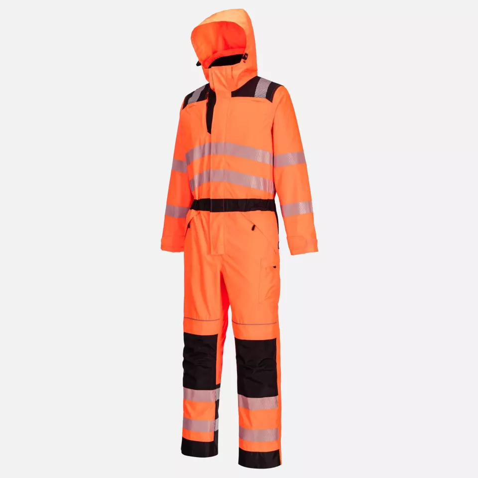 Portwest PW355OBR, PW3 Hi-Vis Regenoverall, Orange/Schwarz, image 4, gallery thumbnail