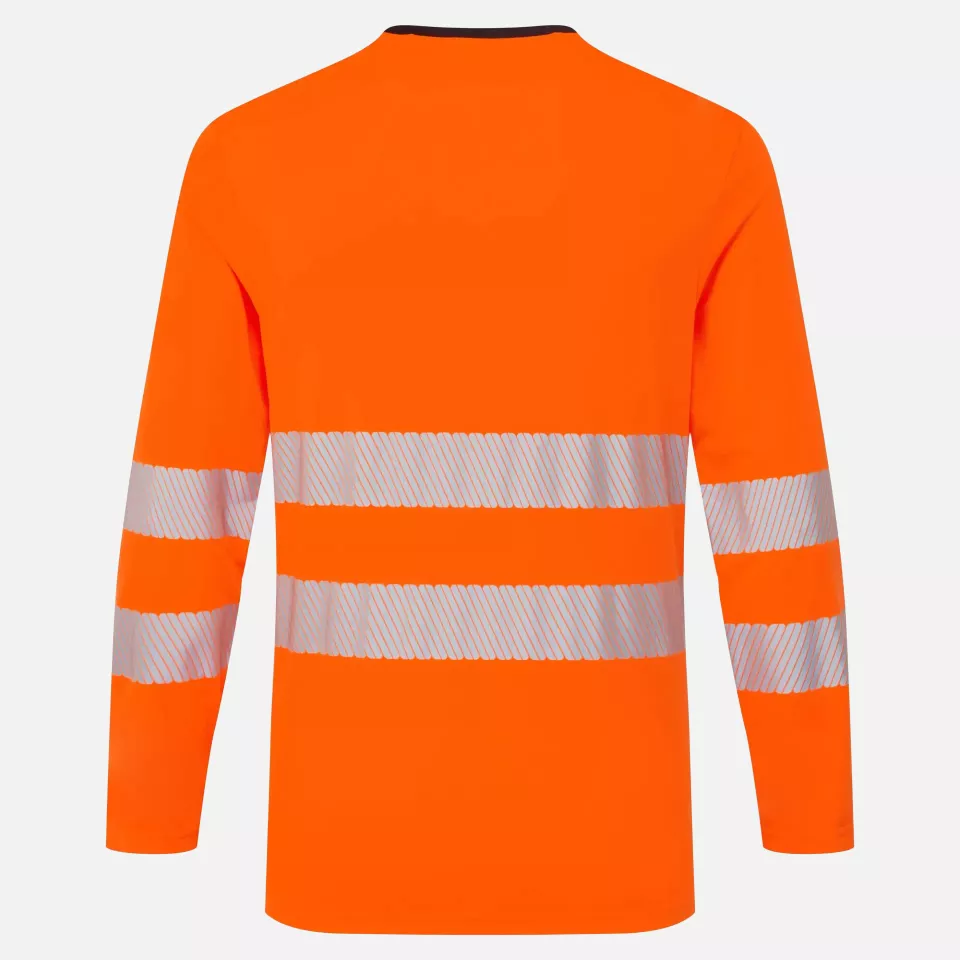 Portwest DX416OBR, DX4 Hi-Vis T-Shirt L/S, Orange/Black, image 1, gallery thumbnail
