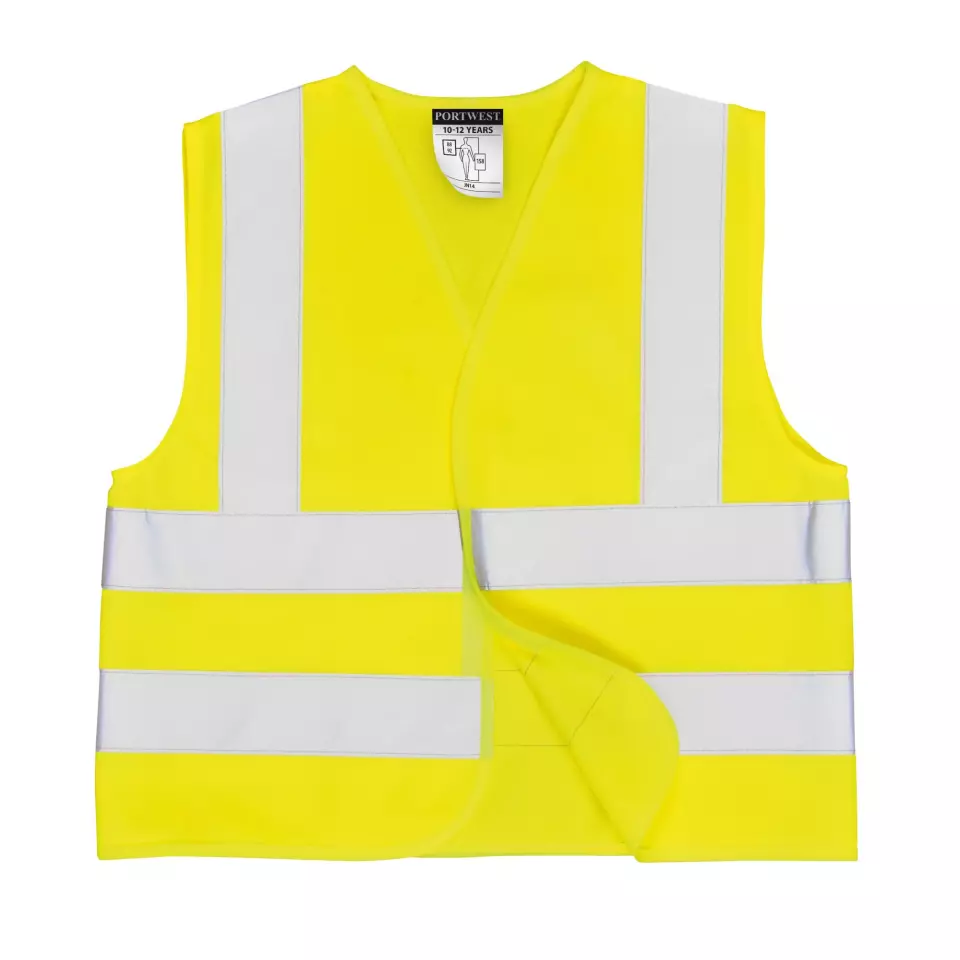 Portwest JN14YER, Hi-Vis Junior Band and Brace Vest, Yellow, image 1, gallery thumbnail