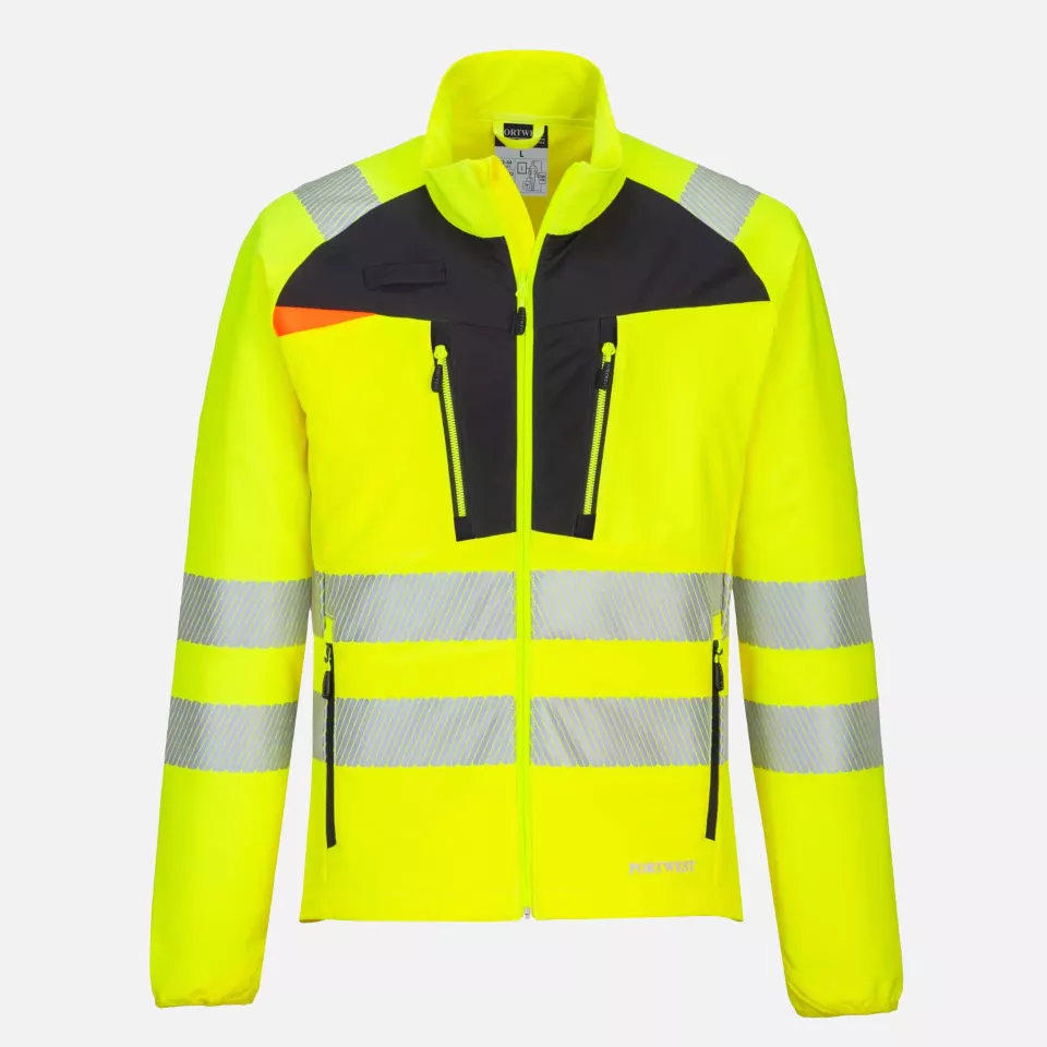Portwest DX481YBR, DX4 Hi-Vis Lightweight Mid Layer, Yellow/Black, image 1, gallery thumbnail