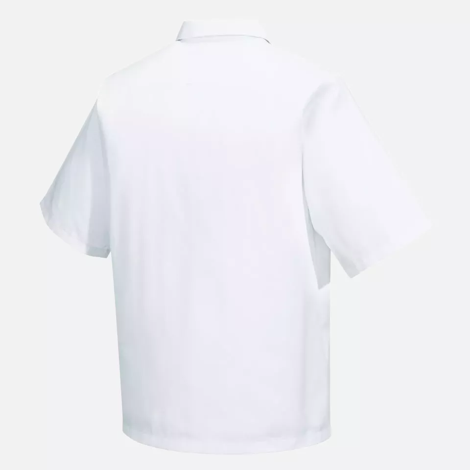 Portwest 2209WHR, Baker's No Pocket Shirt S/S, White, image 4, gallery thumbnail