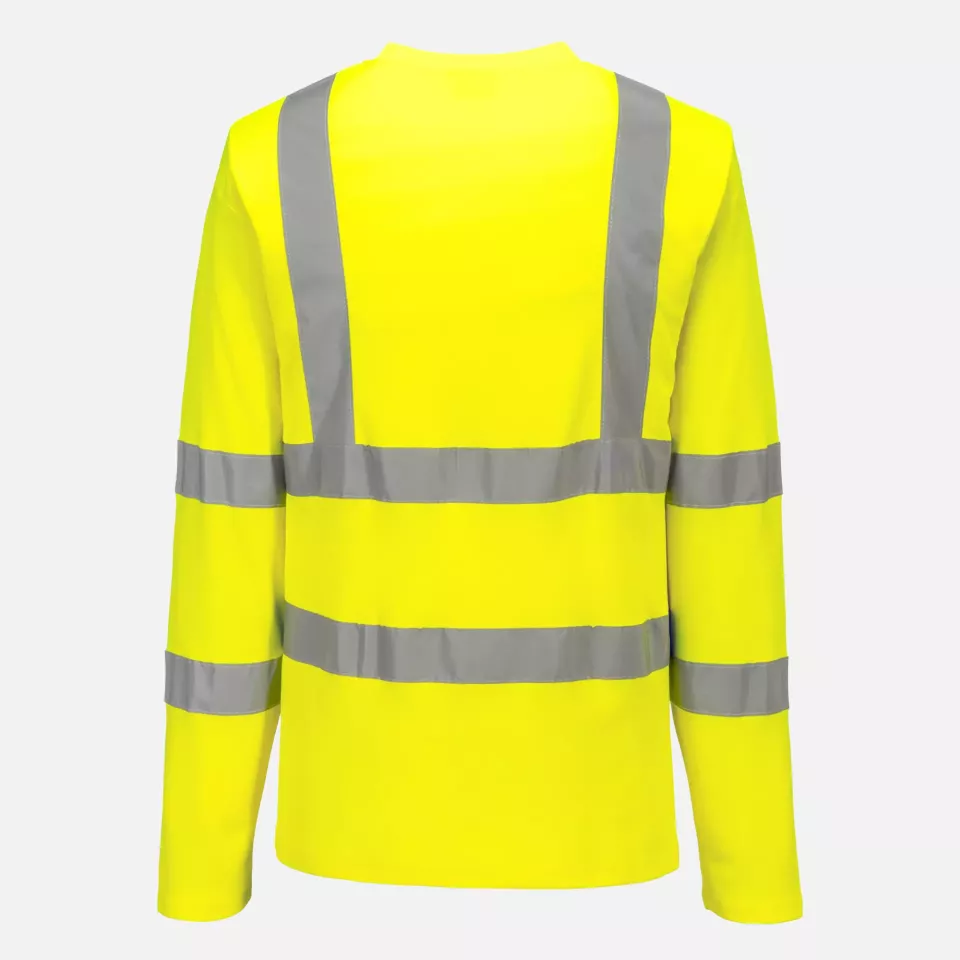 Portwest S278YER, Hi-Vis Cotton Comfort T-Shirt L/S, Yellow, image 2, gallery thumbnail