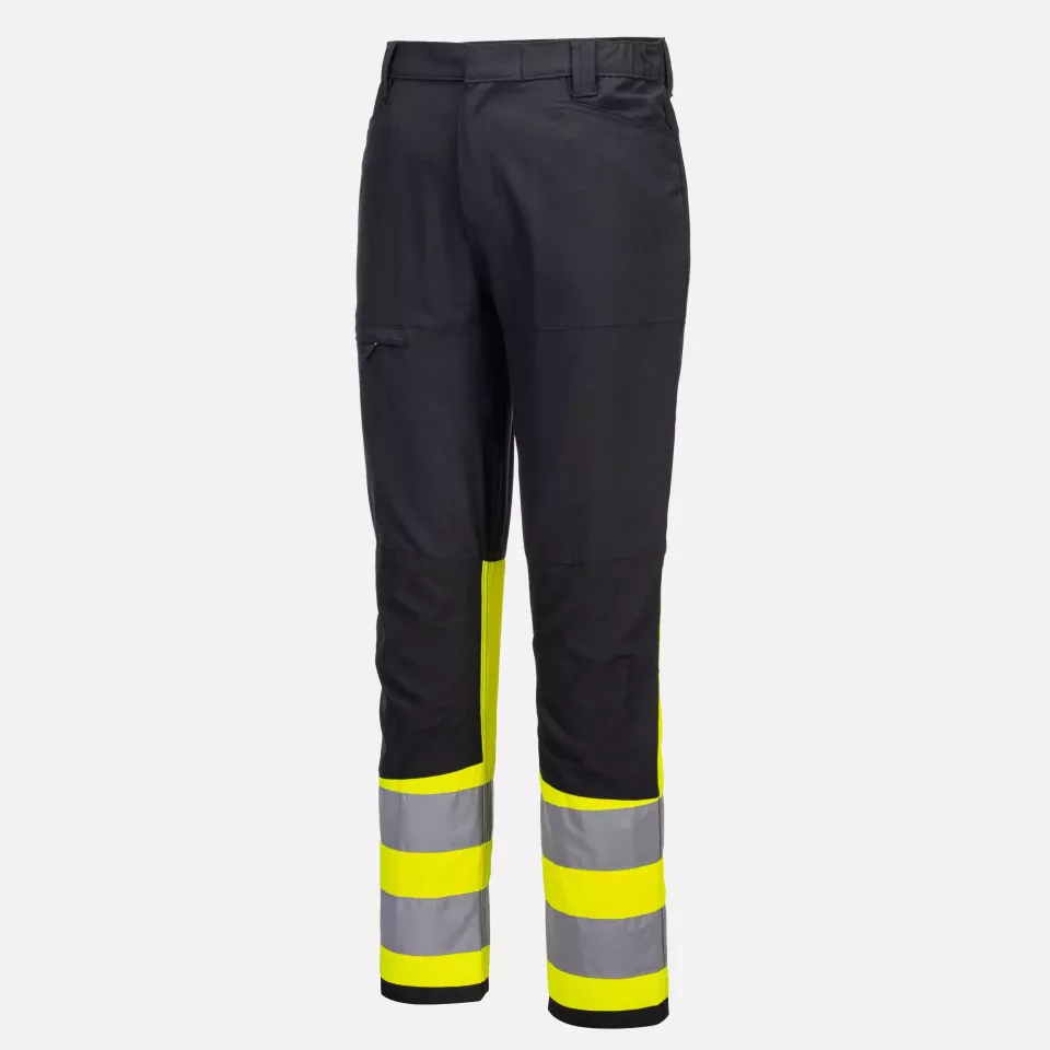 Portwest CD888YBR, WX2 Eco Hi-Vis Class 1 Service Trousers, Yellow/Black, image 4, gallery thumbnail