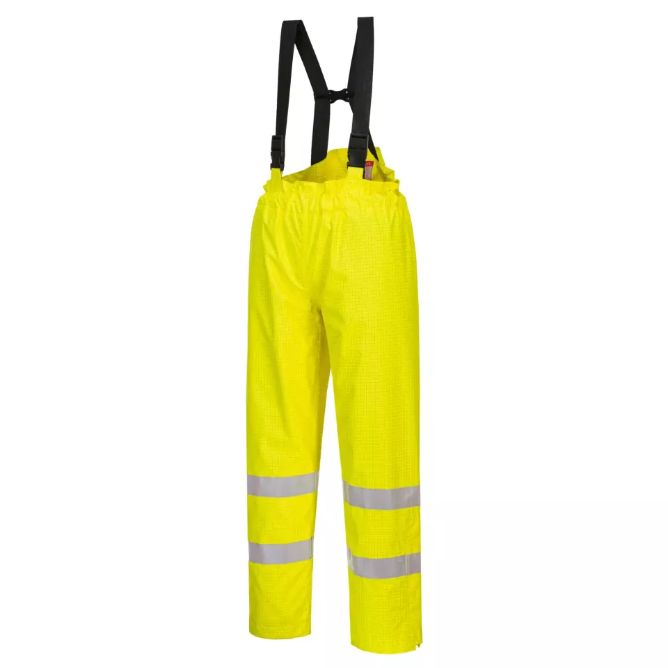 Portwest S781YER, Bizflame Rain Lined Hi-Vis Antistatic FR Trousers, Yellow, image 3, gallery thumbnail