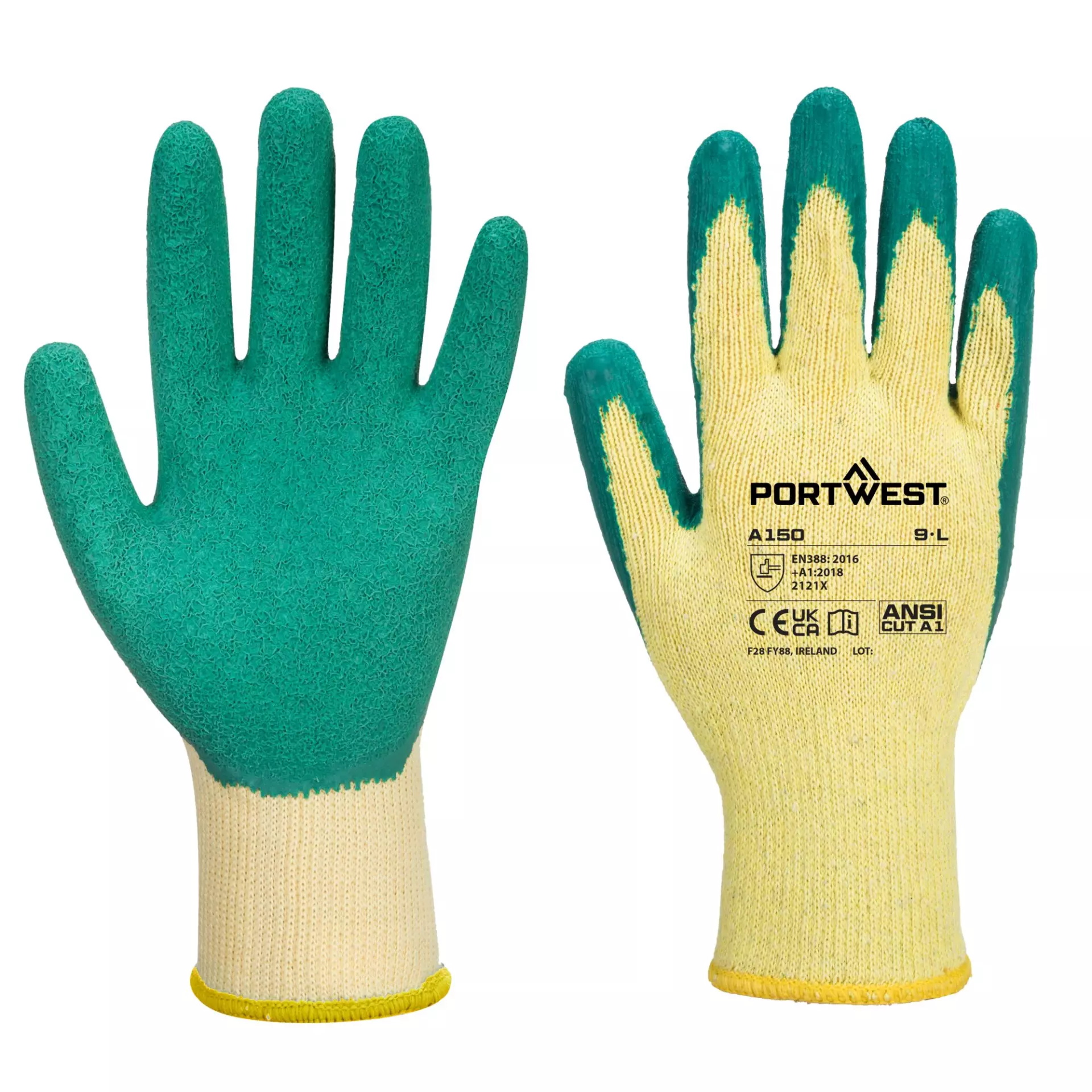 Portwest A150GNR, Classic Grip Glove - Latex, Green, image 3