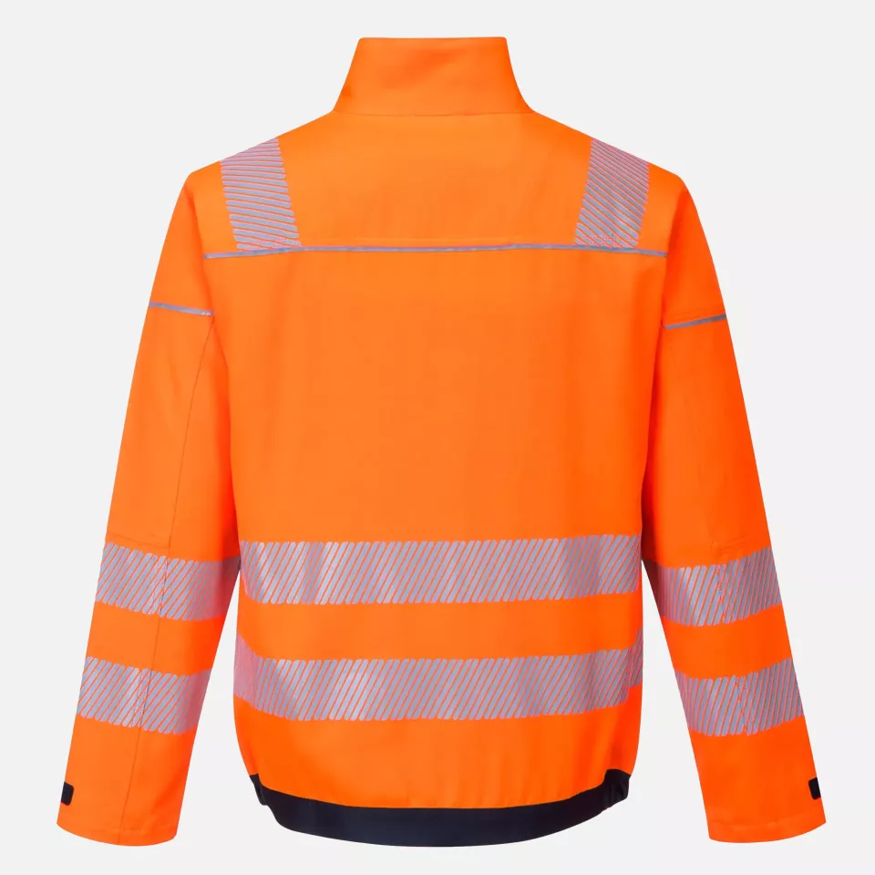 Portwest T500ONR, PW3 Hi-Vis Work Jacket, Orange/Navy, image 2, gallery thumbnail