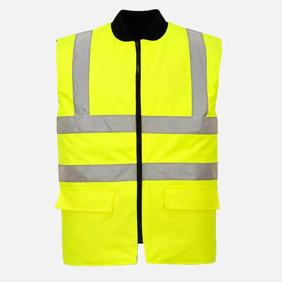 Portwest S469YER, Hi-Vis Reversible Bodywarmer, Yellow, image 3, gallery thumbnail