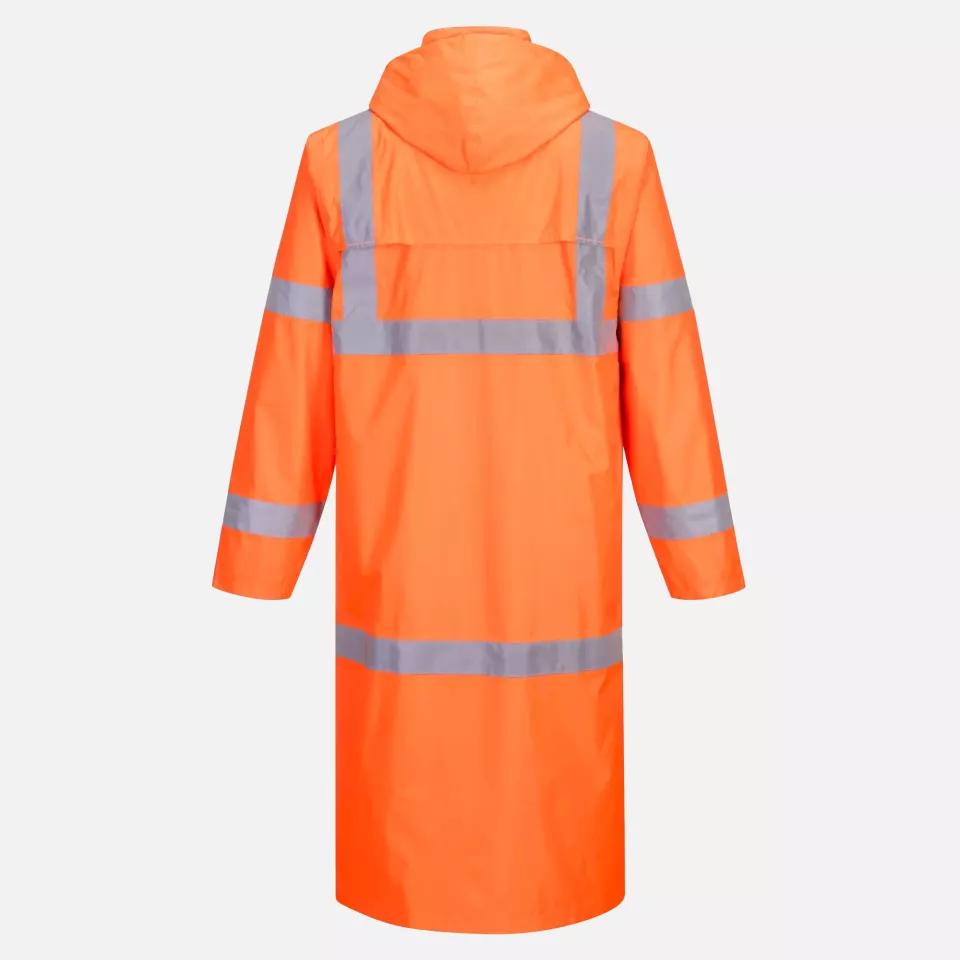 Portwest H445ORR, Hi-Vis Rain Coat 122cm, Orange, image 3, gallery thumbnail