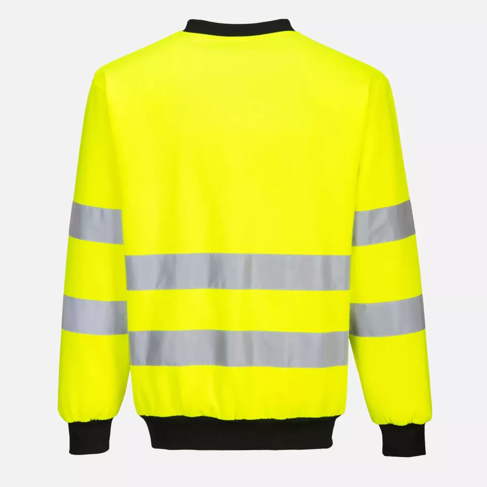 Portwest PW277YBR, PW2 Hi-Vis Sweatshirt, Yellow/Black, image 2, gallery thumbnail