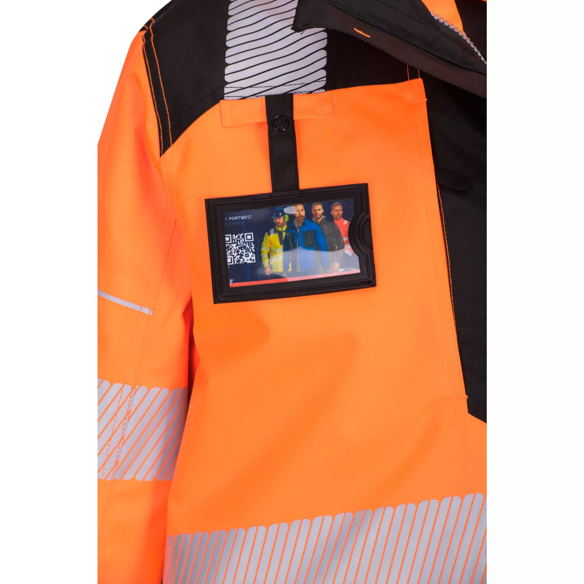 Portwest PW367OBR, PW3 Hi-Vis Breathable 5-in-1 Jacket, Orange/Black, image 4