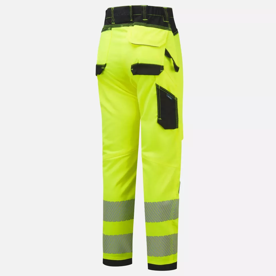 Portwest PW385YBR, PW3 Hi-Vis Women's Stretch Work Trousers, Yellow/Black, image 6, gallery thumbnail