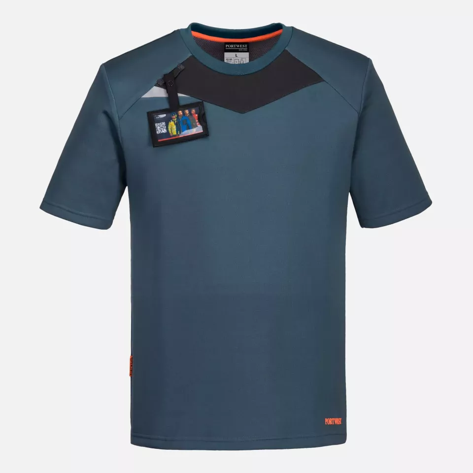 Portwest DX411MBR, DX4 Kurzarm T-Shirt, Metro Blau, image 4, gallery thumbnail