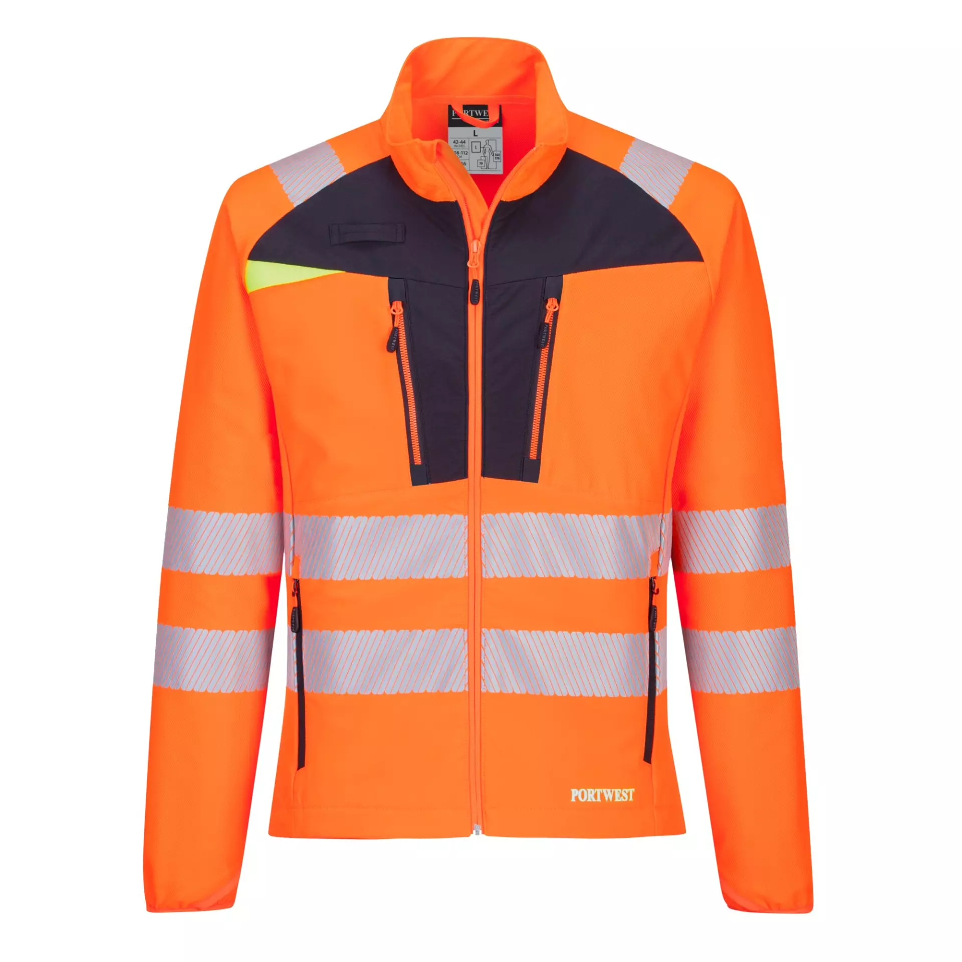 Portwest DX481OBR, DX4 Hi-Vis Lightweight Mid Layer, Orange/Black