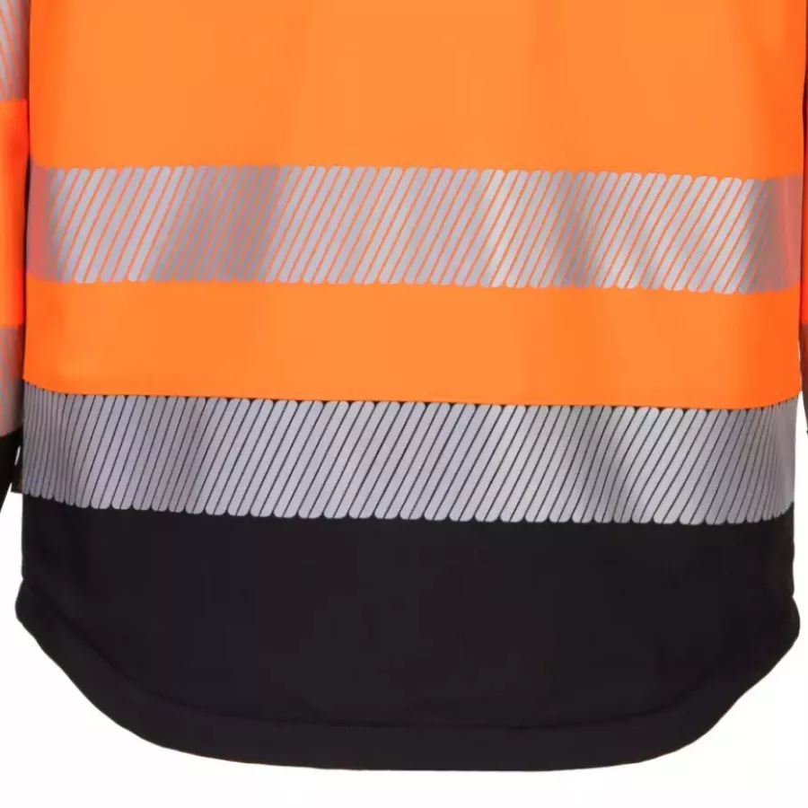 **Verlängertes Rückenteil** bietet zusätzliche Abdeckung bei Bewegung, damit Sie sich bei aktiver Arbeit wohl und sicher fühlen.