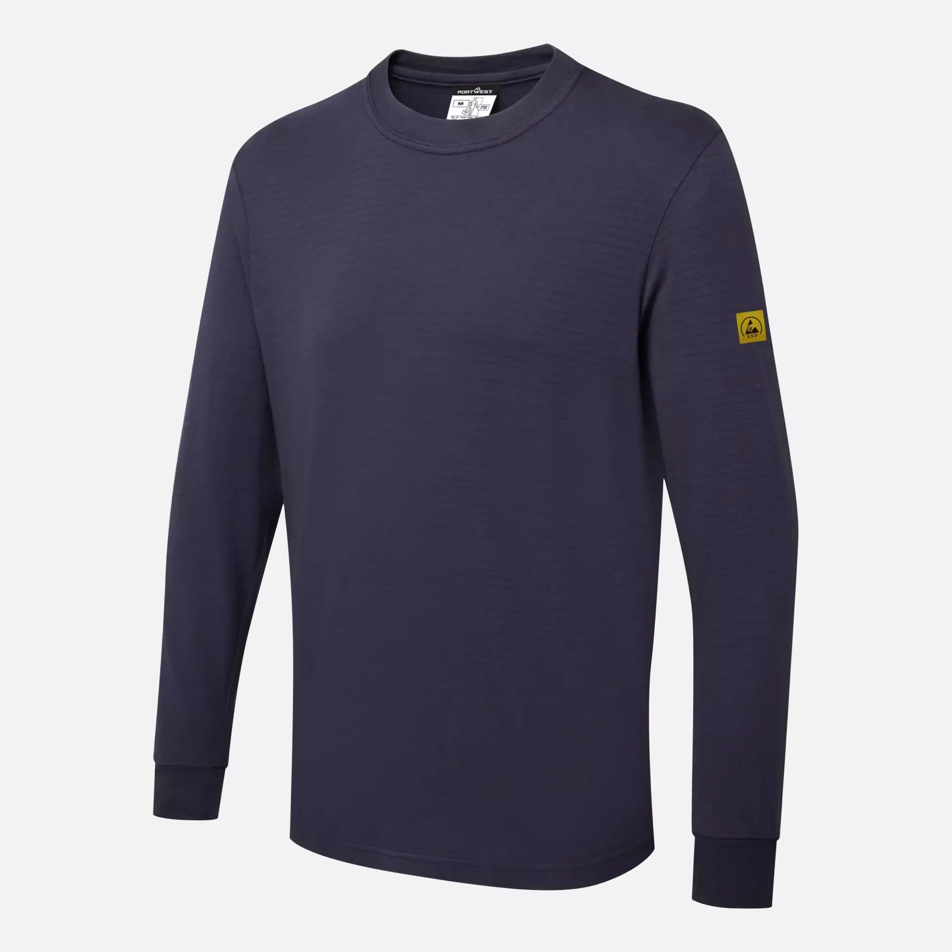 Portwest AS22NAR, Anti-Static ESD T-Shirt L/S, Navy, image 2