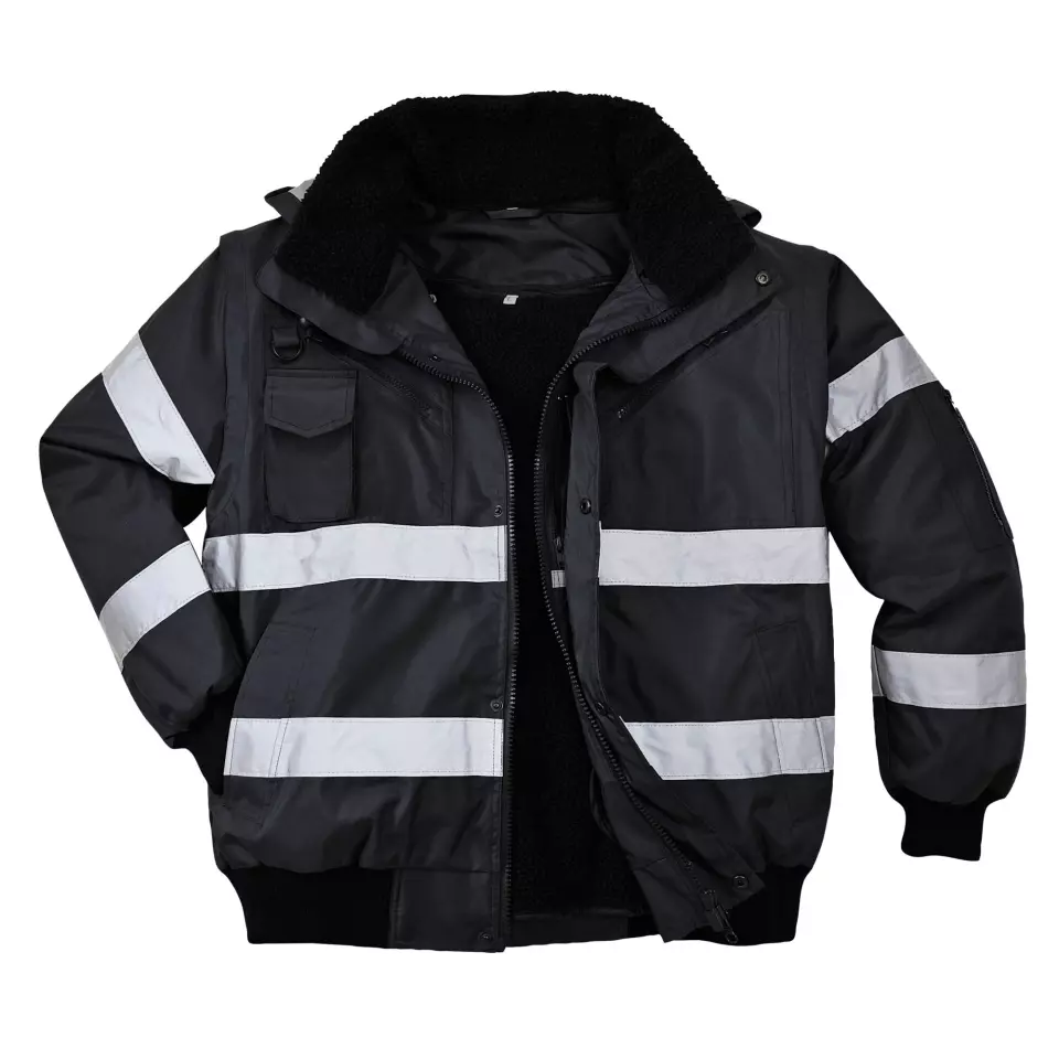Portwest S435BKR, Iona 4-in-1 Bomber Jacket, Black, image 3, gallery thumbnail