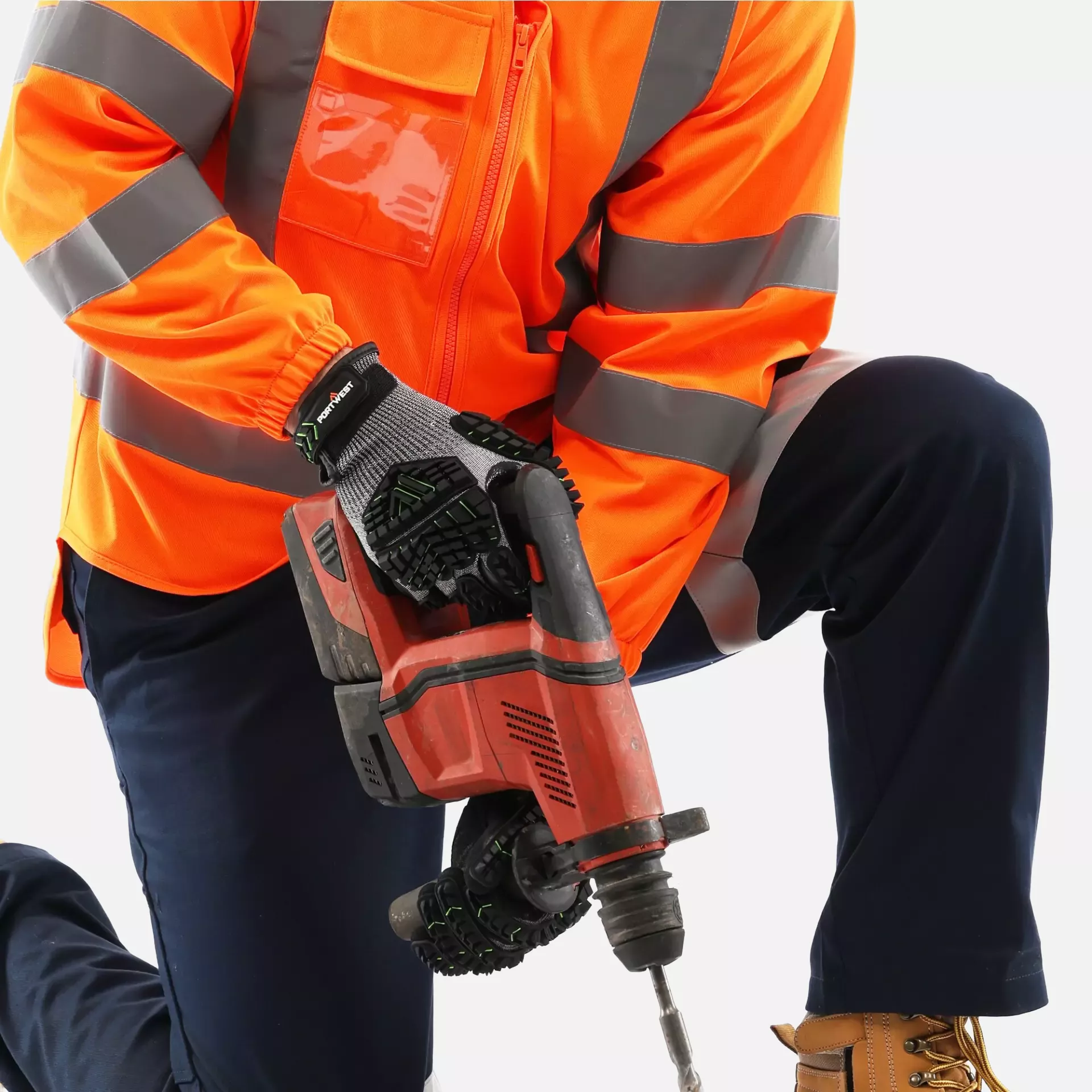 Portwest A755K3R, VHR15 Nitrile Foam Impact Glove, Black/Green, image 4