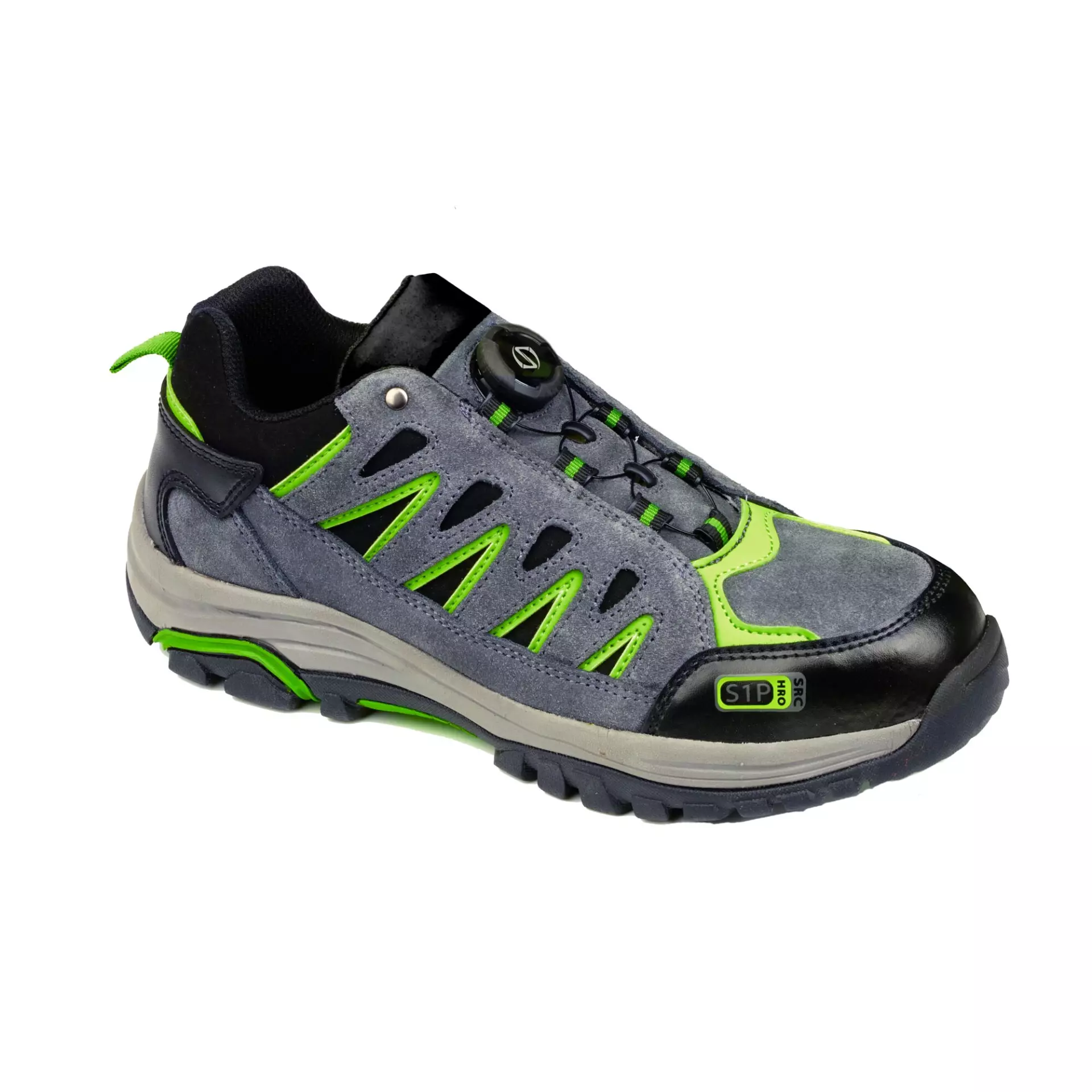Portwest FT18GGN, Steelite Wire Lace Safety Trainer S1P HRO, Grey/Green