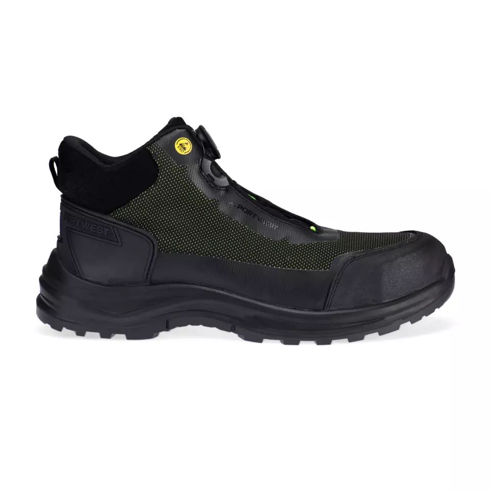 Portwest FE04BGN, Girder Composite Mid Boot S3S ESD SR FO, Black/Green, image 5, gallery thumbnail