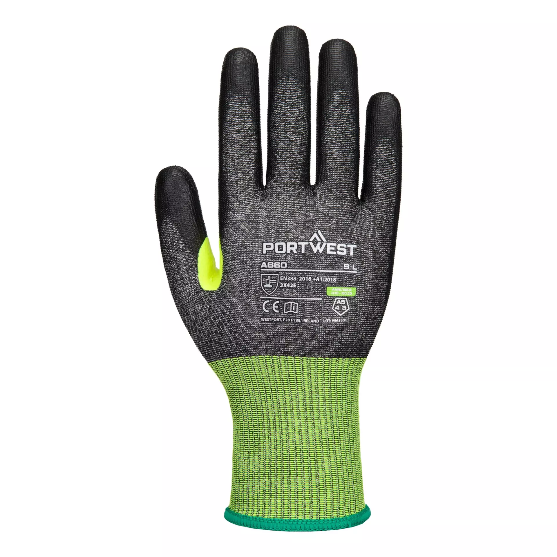 Portwest A660K8R, CS Cut E18 PU Glove, Black, image 2