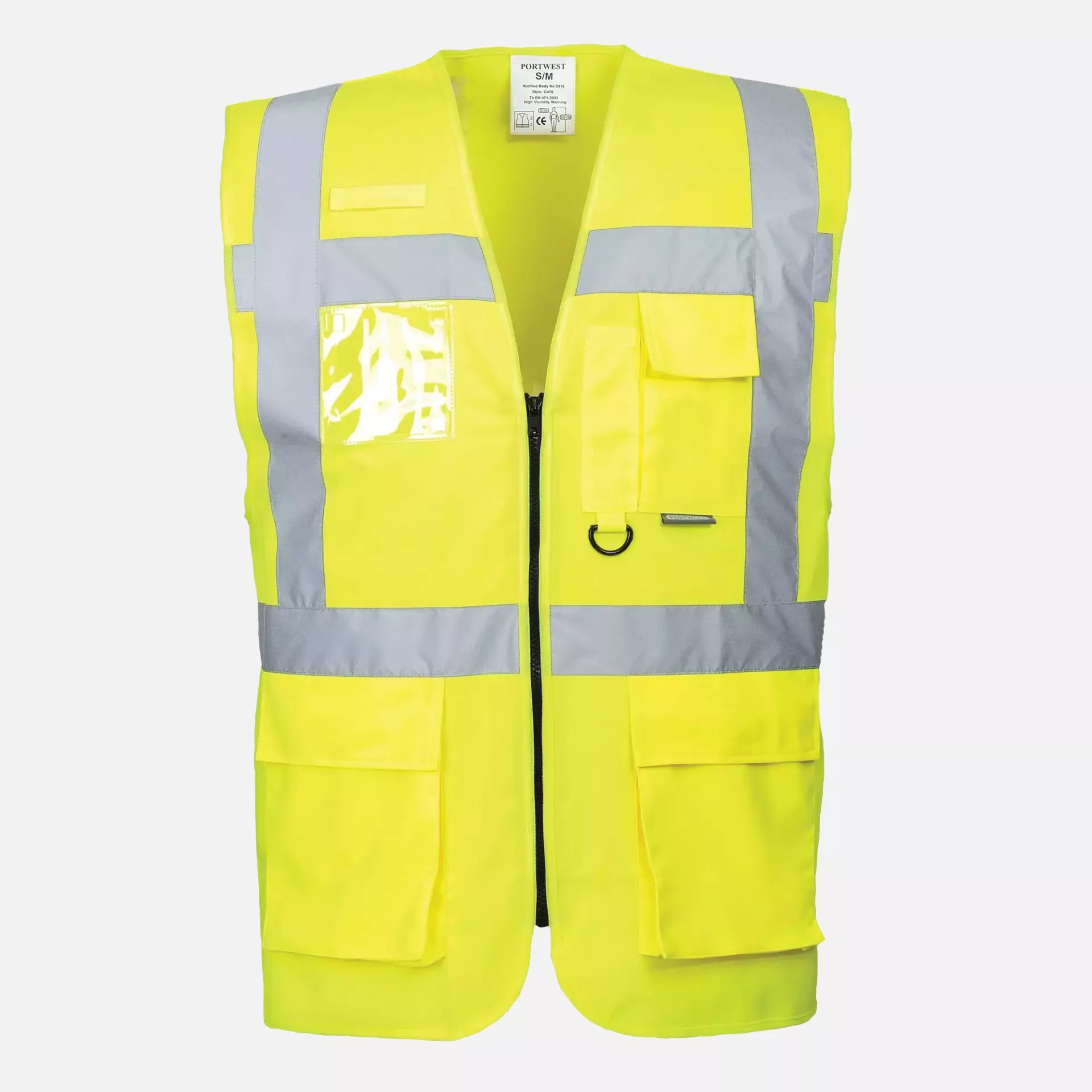 Portwest S476YER, Berlin Hi-Vis Executive Vest, Yellow, image 2