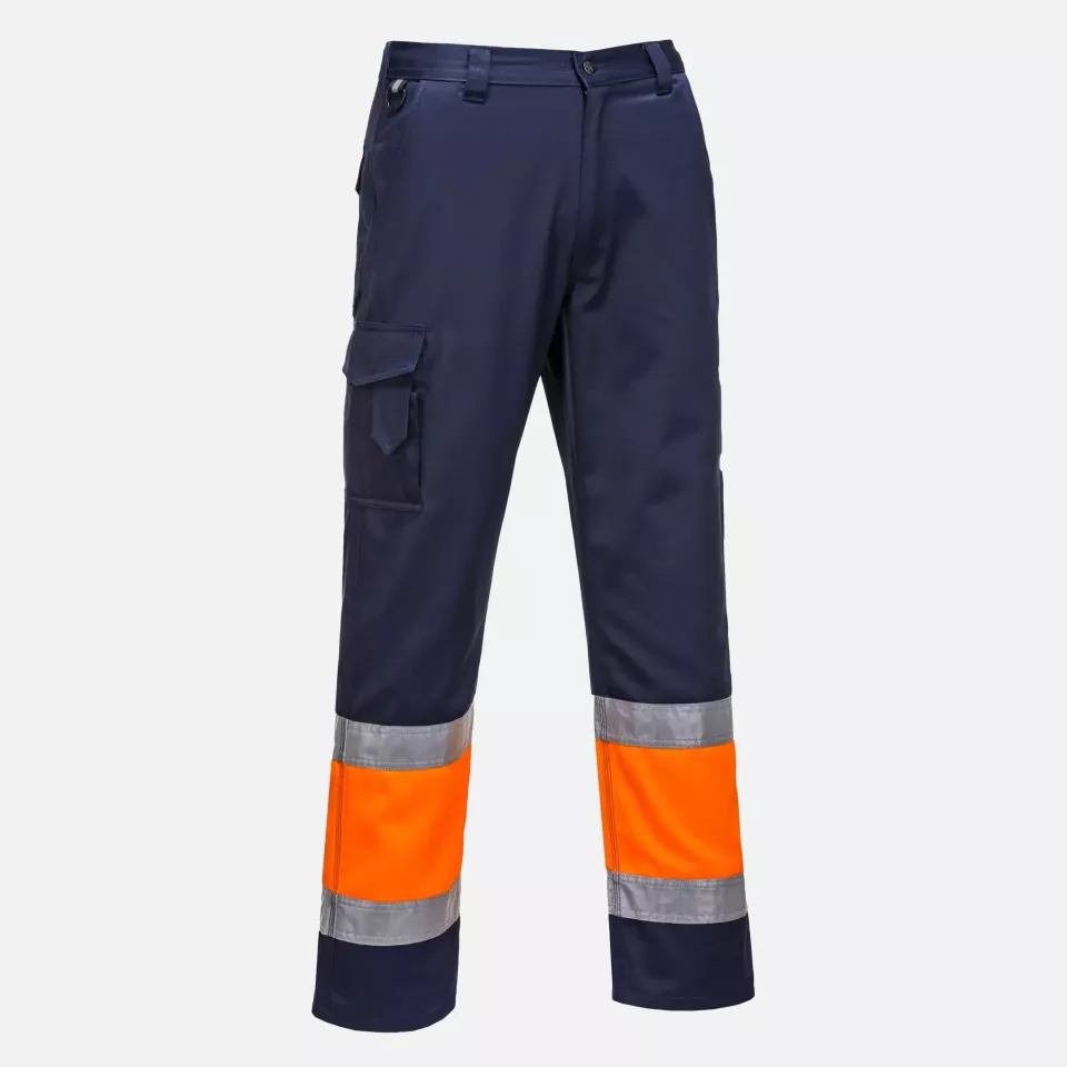 Portwest E049ONR, Warnschutz Kontrast Servicehose Klasse 1, Orange/Marine, image 1, gallery thumbnail