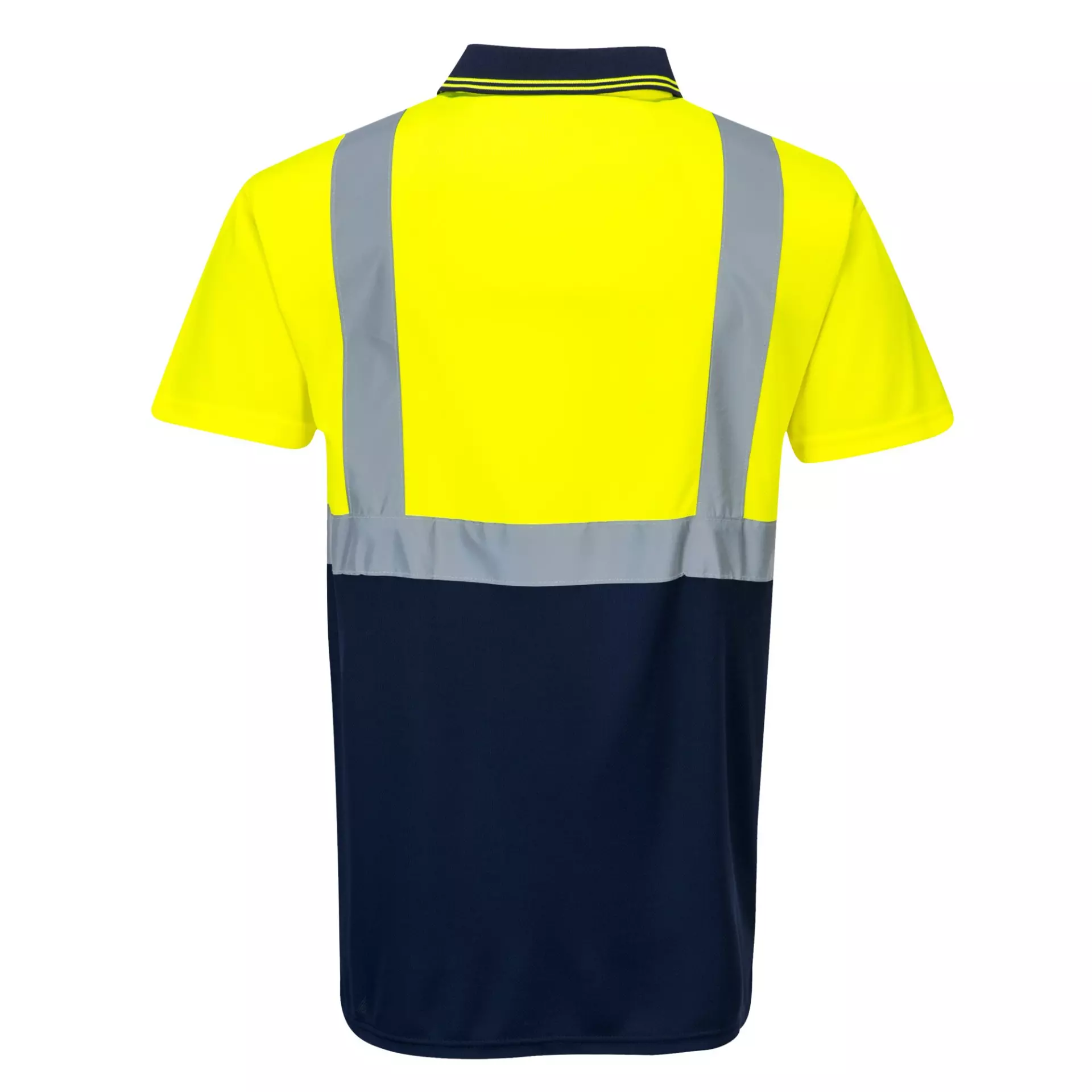Portwest S479YNR, Hi-Vis Contrast Polo Shirt S/S, Yellow/Navy, image 2
