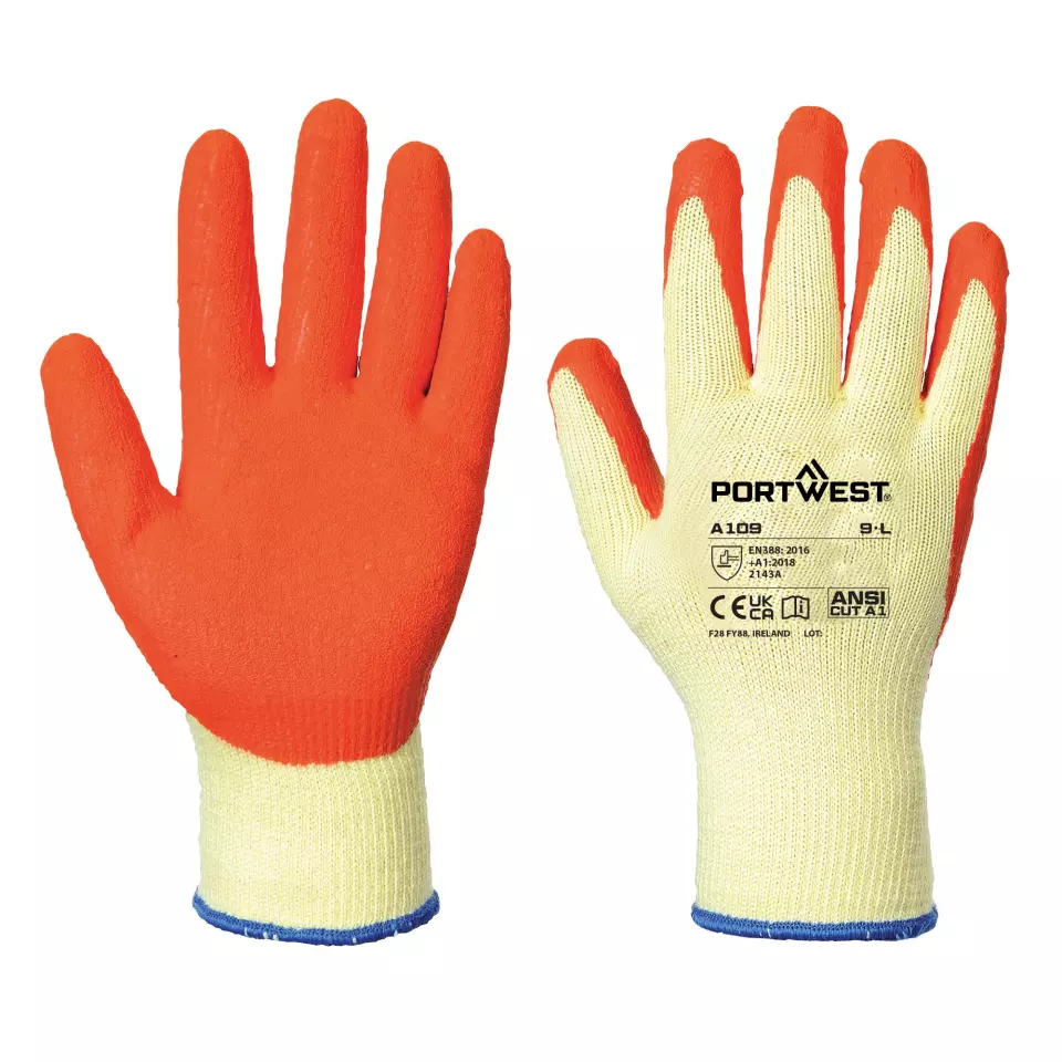 Portwest A109ORR, Grip Glove (Retail Pack), Orange, image 3, gallery thumbnail