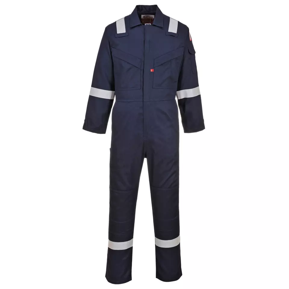 Portwest FR21NAR, Bizflame Work FR Super Lightweight Anti-Static Coverall, Navy, image 1, gallery thumbnail