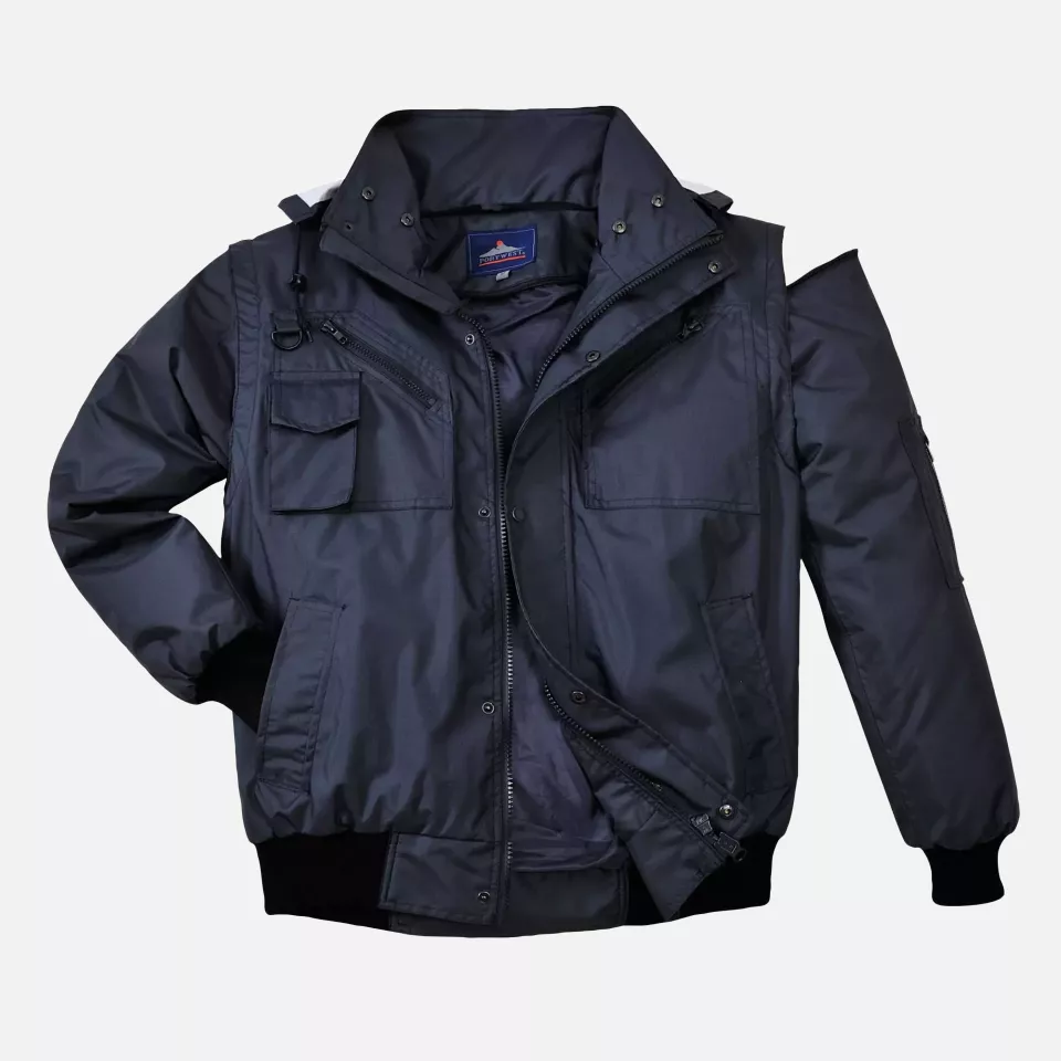 Portwest F465NAR, 3-in-1 Bomber Jacket, Navy, image 5, gallery thumbnail