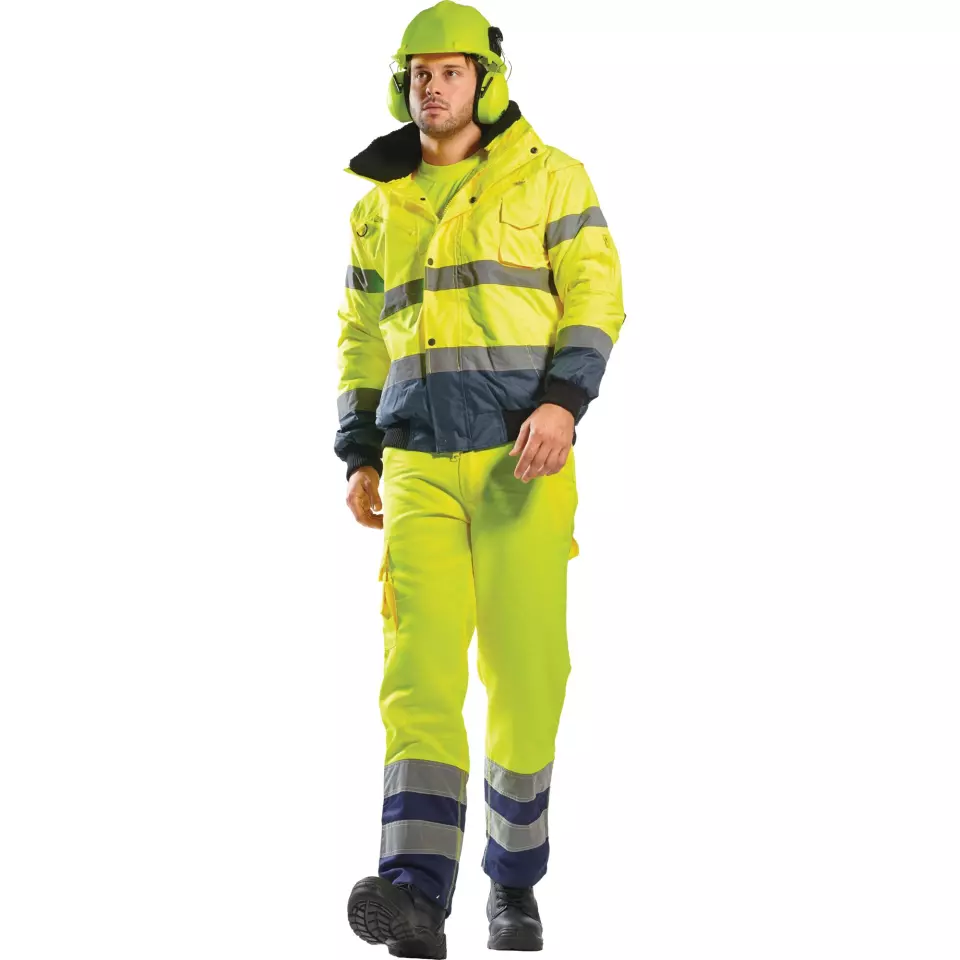 Portwest C465ONR, Hi-Vis 3-in-1 Contrast Bomber Jacket, Orange/Navy, image 3, gallery thumbnail