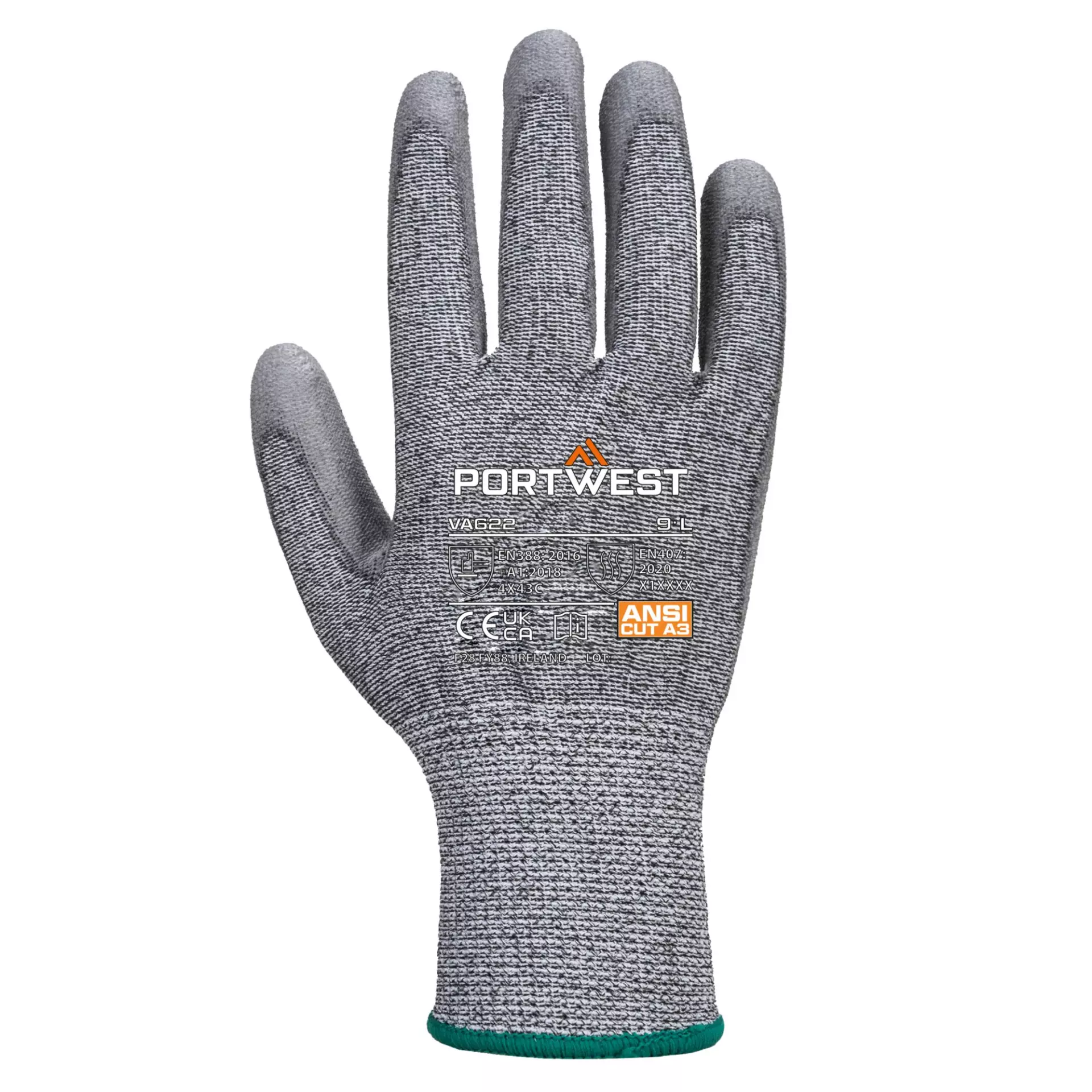 Portwest VA622G7R, Vending MR Cut PU Palm Glove, Grey, image 1
