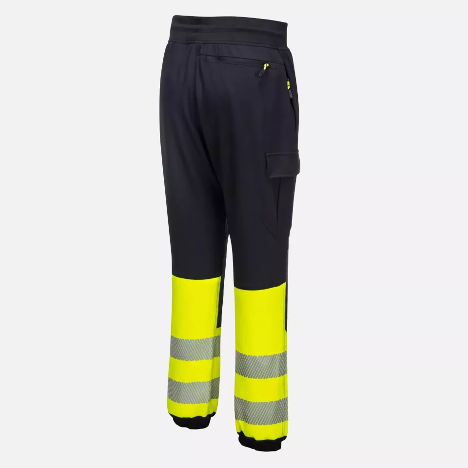 Portwest KX341KYR, PW3 Hi-Vis Flexi Class 1 Jogger, Black/Yellow, image 3, gallery thumbnail