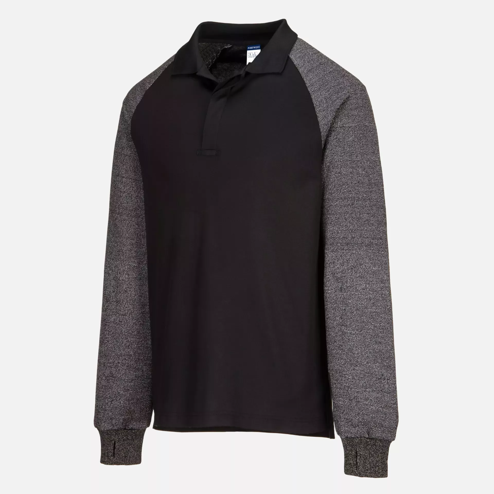 Portwest CR15BKR, Polo Shirt with Cut Resistant Sleeves, Black, image 2