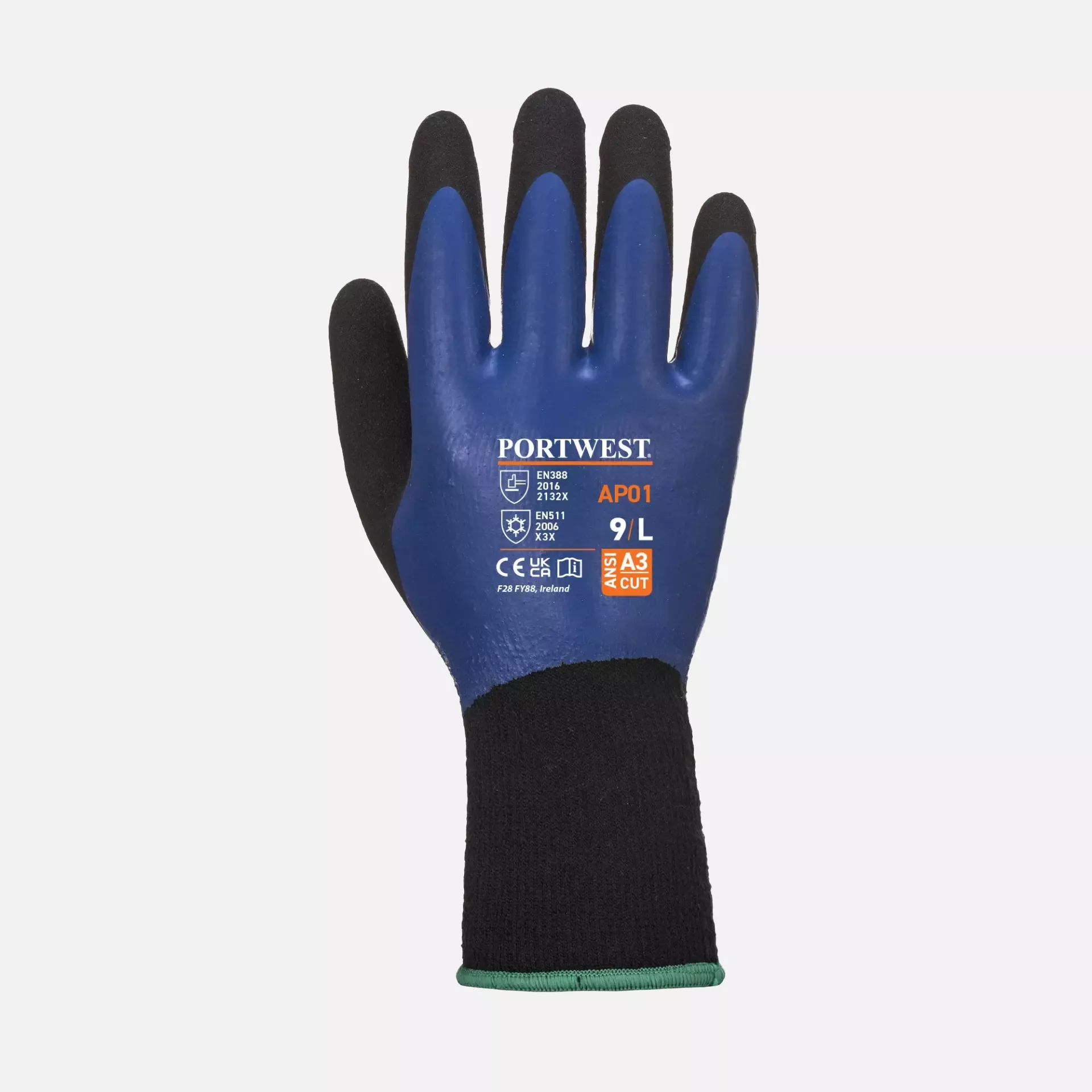 Portwest AP01B8R, Thermo Pro Handschuh, Blau/Schwarz, image 2