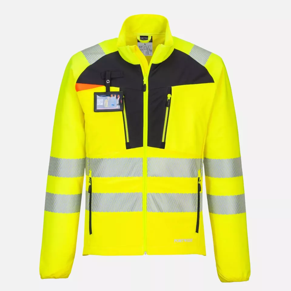 Portwest DX481YBR, DX4 Hi-Vis Lightweight Mid Layer, Yellow/Black, image 5, gallery thumbnail